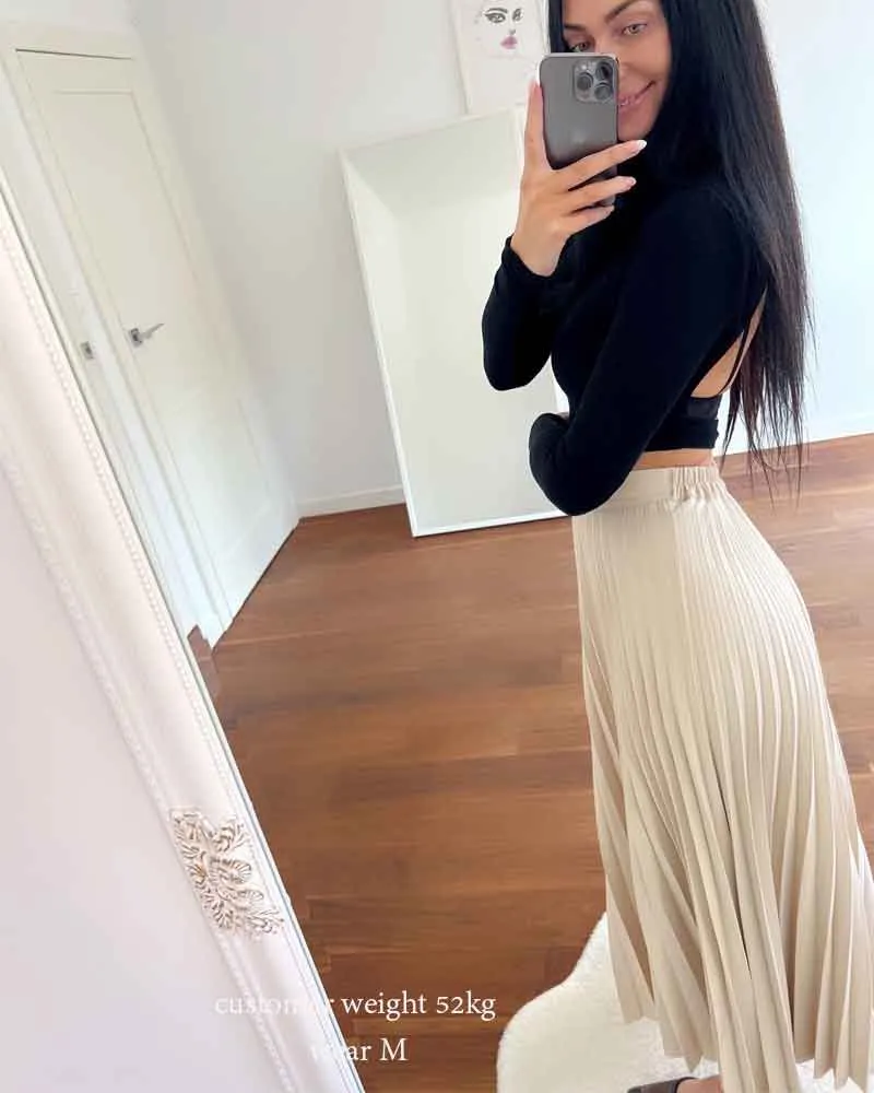 Boho Skirt, Hippie Skirts, Midi Pleated Skirt, Light Tone