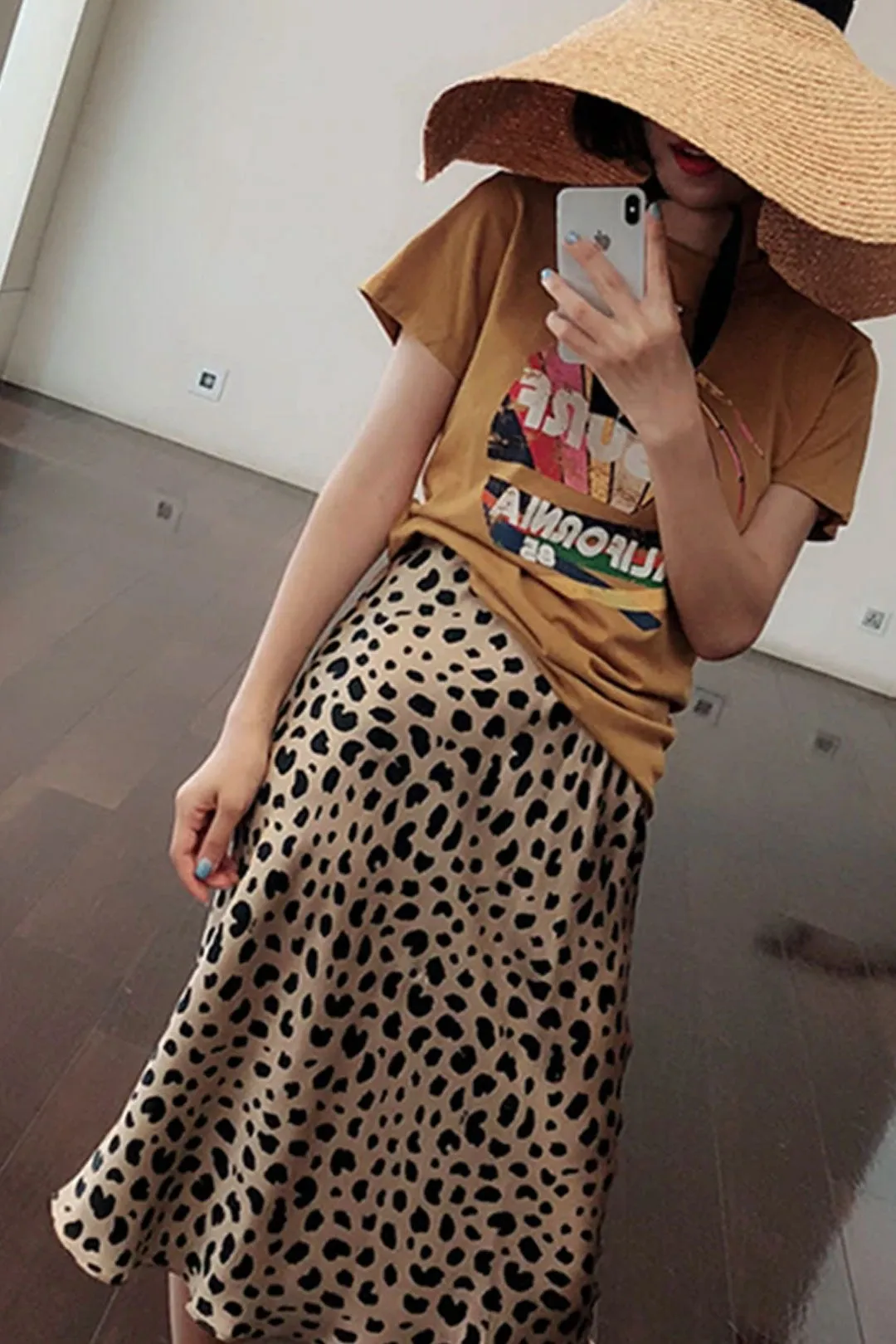 Boho Skirt, Hippie Skirts, Midi Skirt, Retro Satin Skirt, Paw Black White