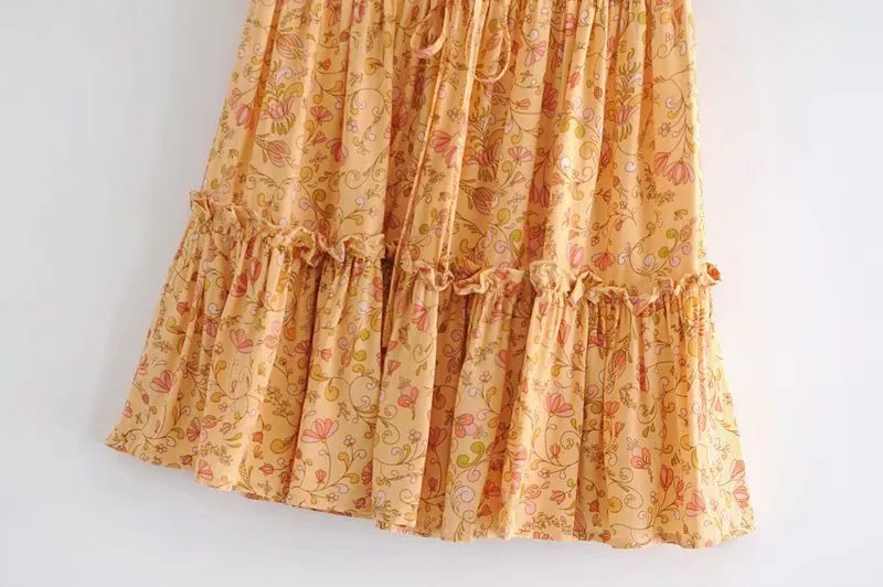 Boho Skirt, Hippie Skirts, Mini Skirt, Orange Nelia