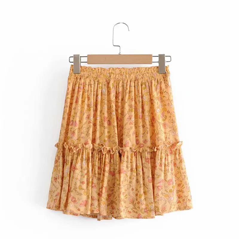 Boho Skirt, Hippie Skirts, Mini Skirt, Orange Nelia