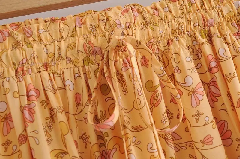 Boho Skirt, Hippie Skirts, Mini Skirt, Orange Nelia