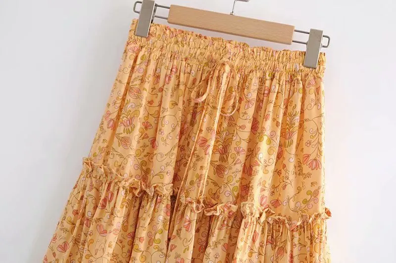 Boho Skirt, Hippie Skirts, Mini Skirt, Orange Nelia
