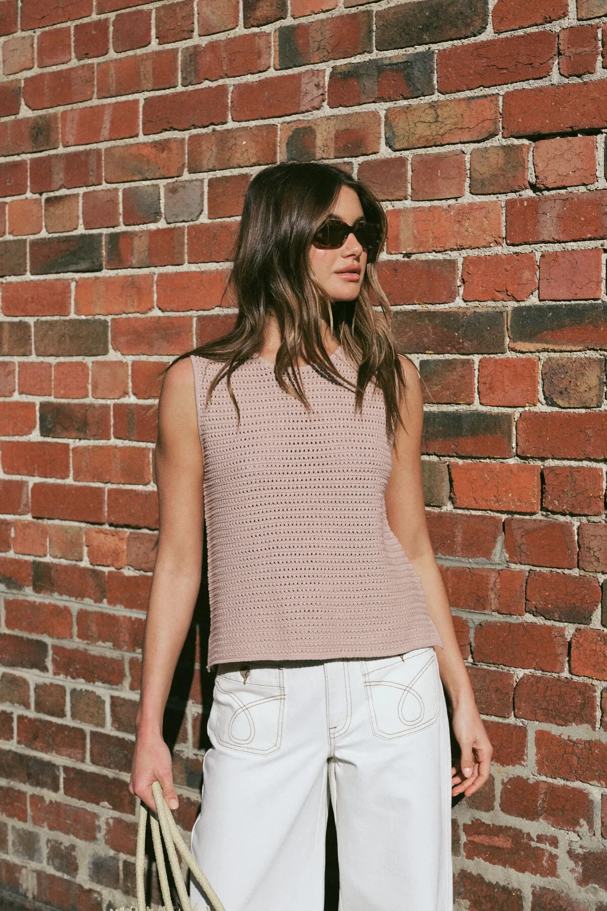 Ceres Life Mesh Knit Spring Tank - string