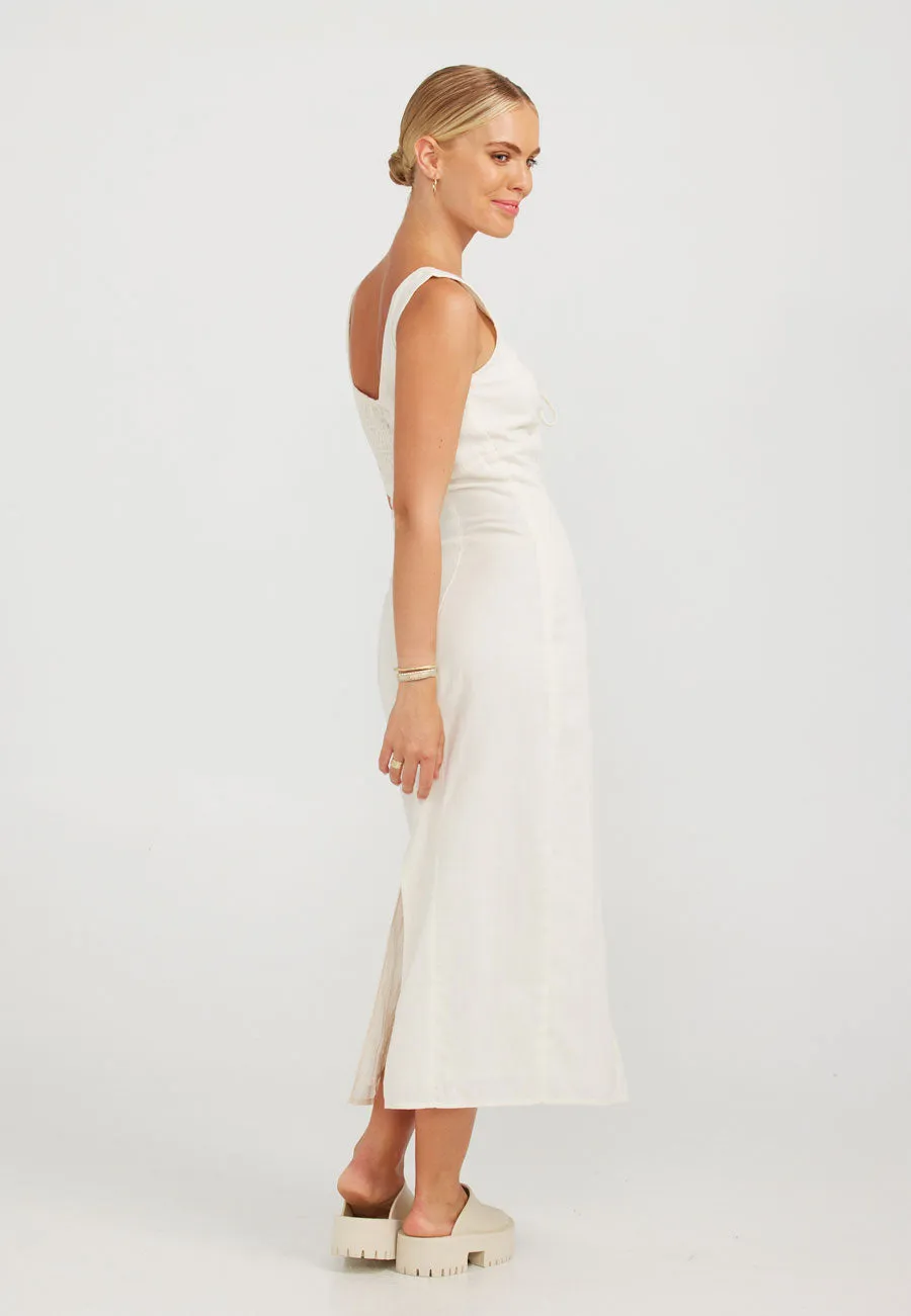 Charlie Holiday Adrianna Midi Dress Ecru