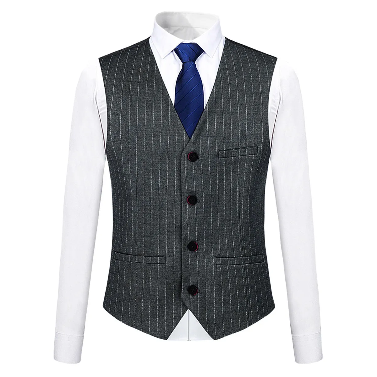 Classic Grey 3-Piece Striped Suit