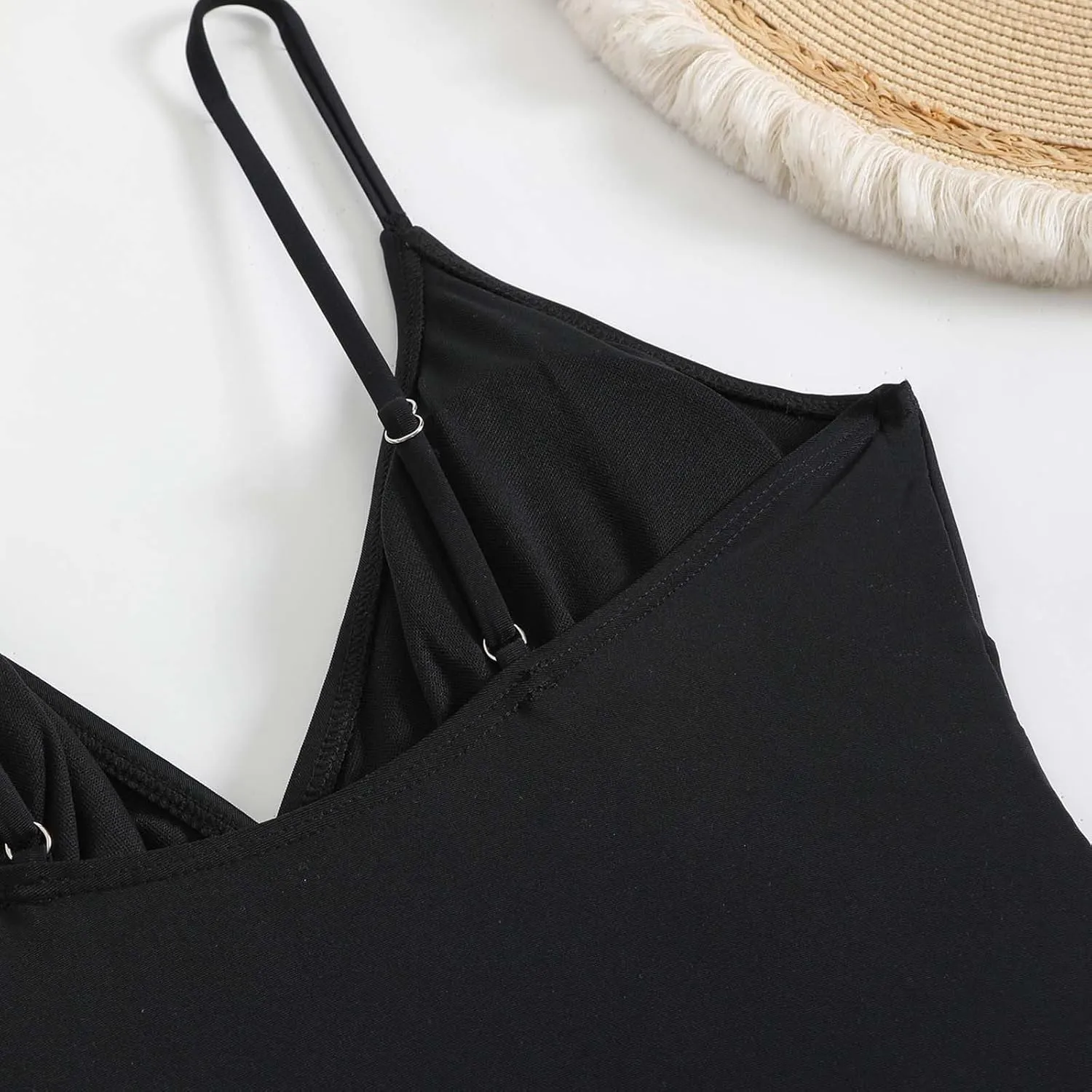 Cute One Piece Swimsuit for Women 2025 Trendy Spaghetti Straps Tummy Control Bathing Suits Summer Beach Swimwear
