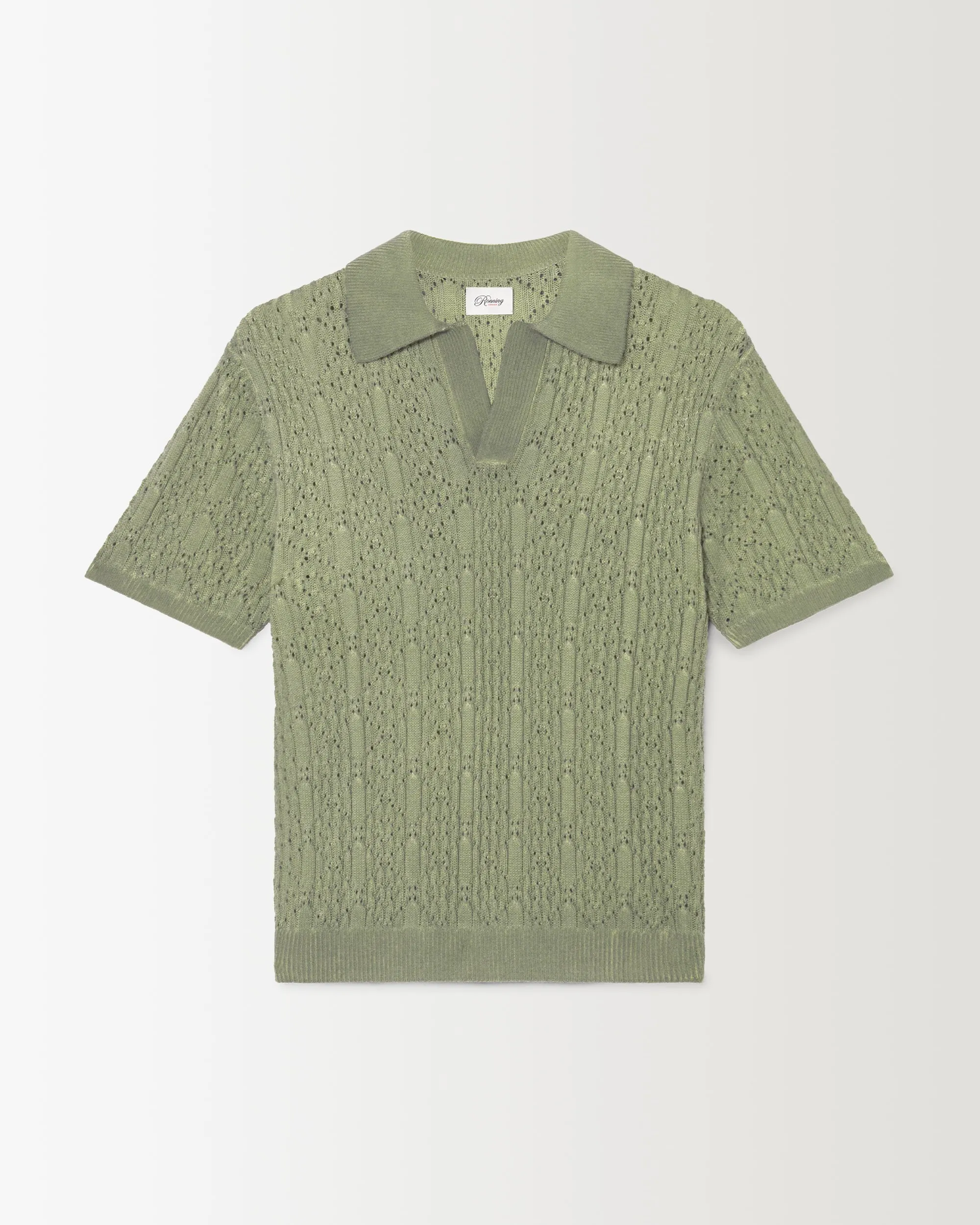 Diamond Knit Polo - Olive
