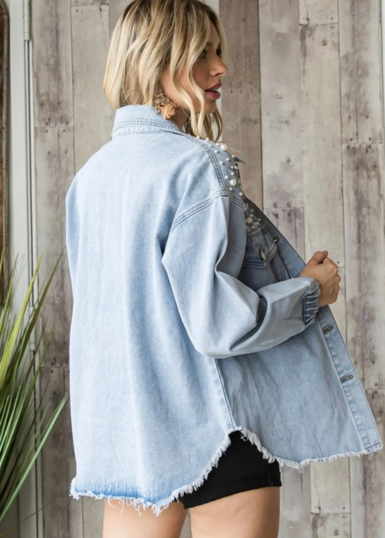 Dipped in Pearls Denim Jacket