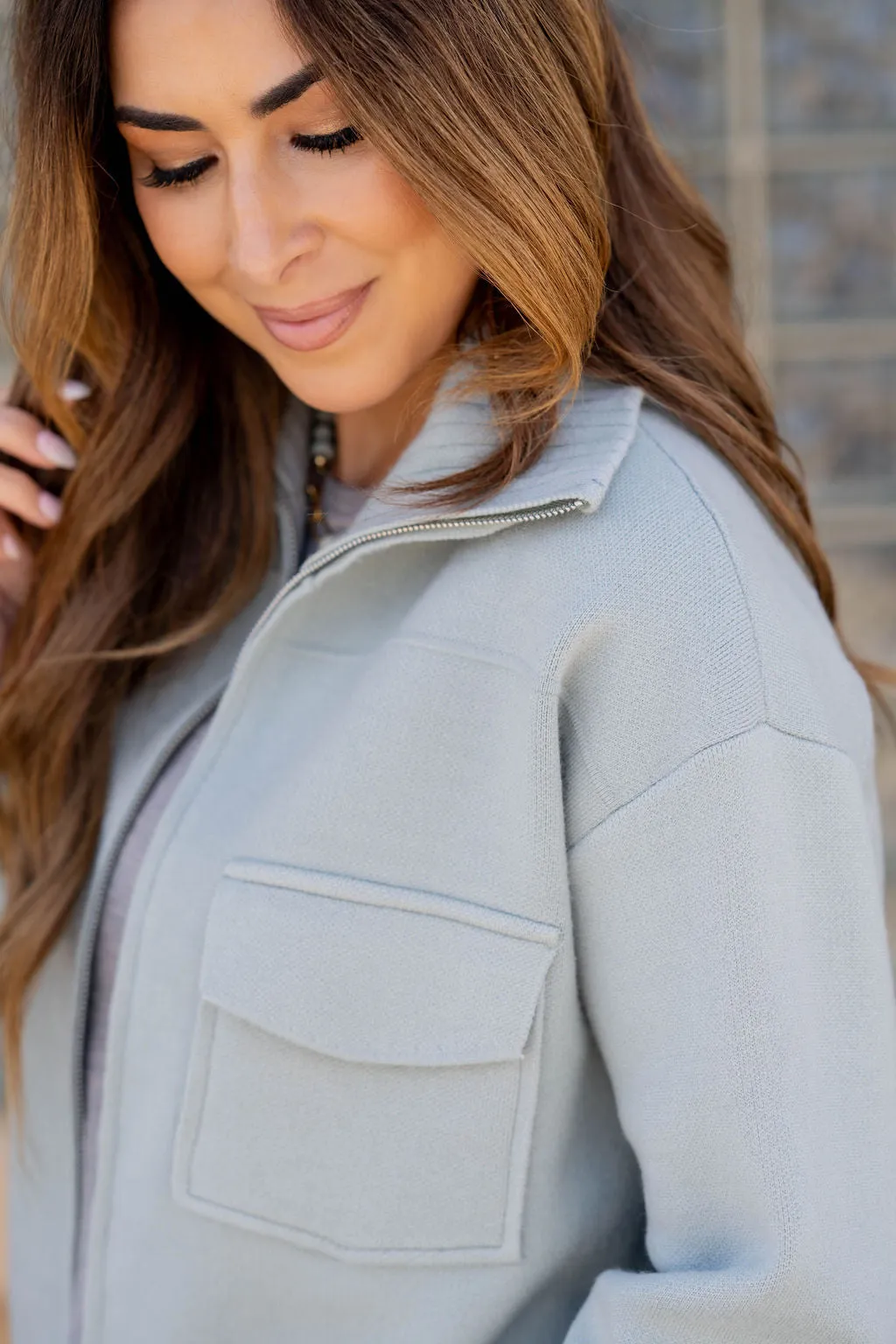 Dual Pocket Sweater Jacket