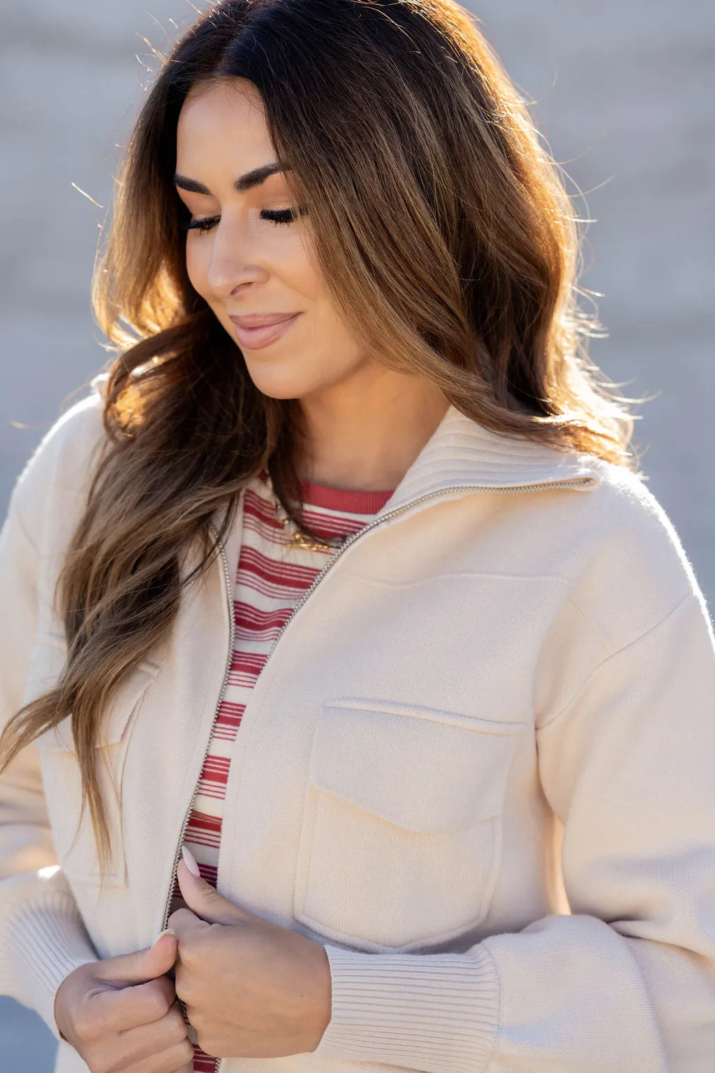 Dual Pocket Sweater Jacket