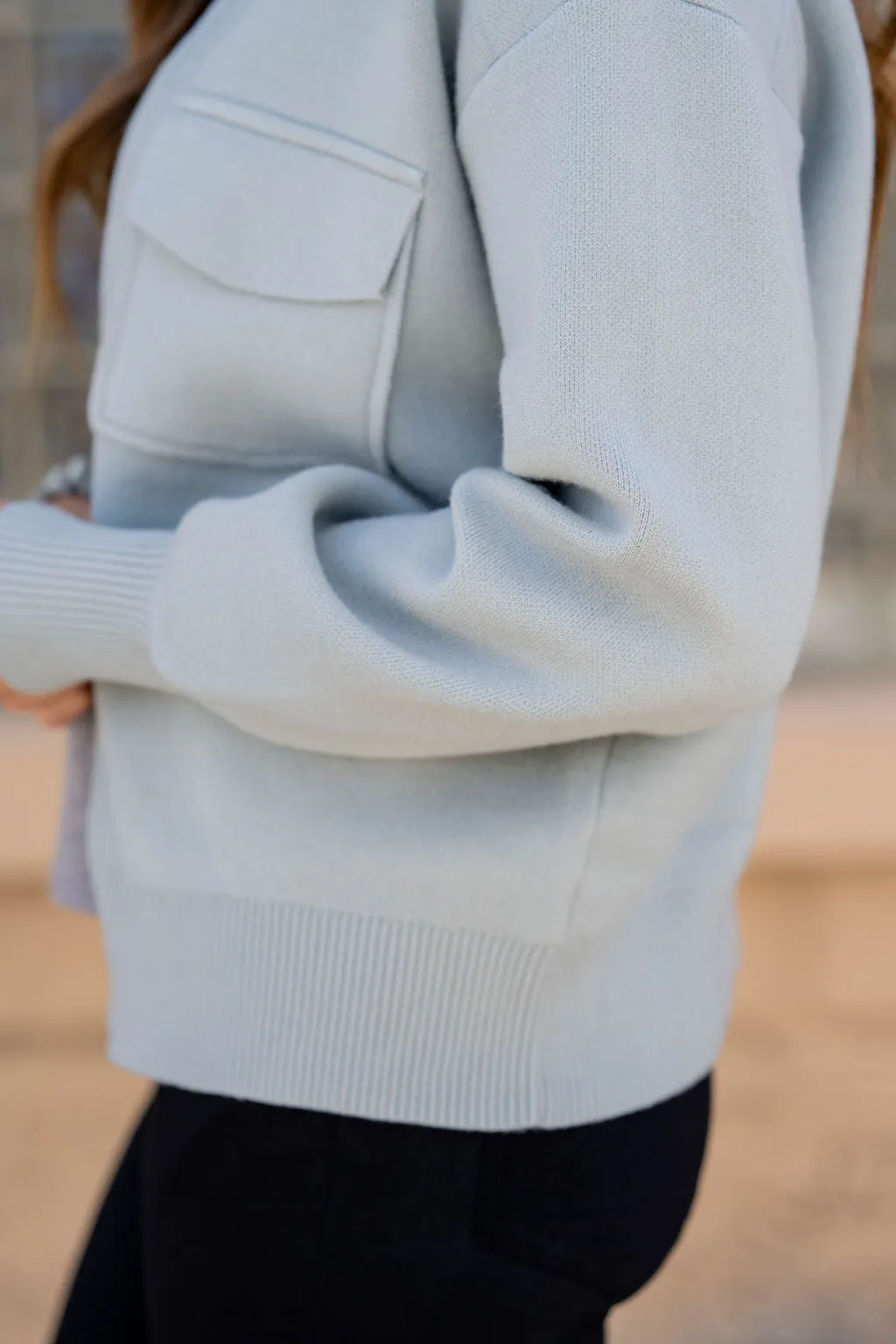 Dual Pocket Sweater Jacket