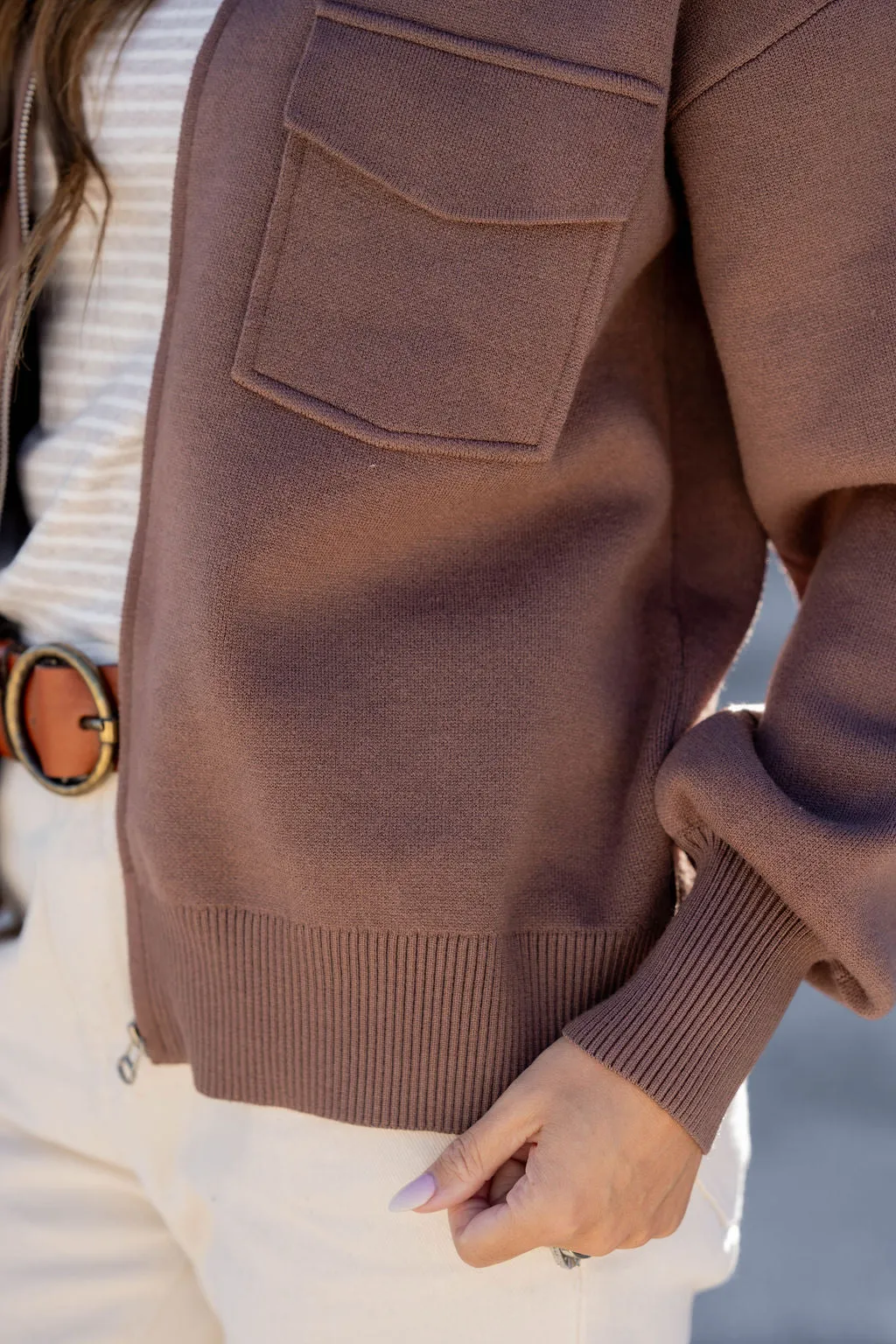 Dual Pocket Sweater Jacket