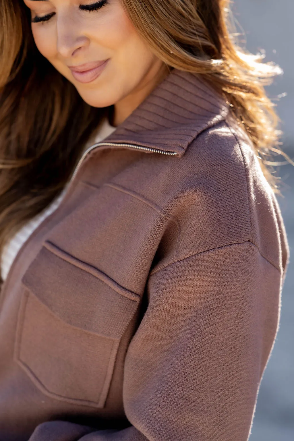 Dual Pocket Sweater Jacket
