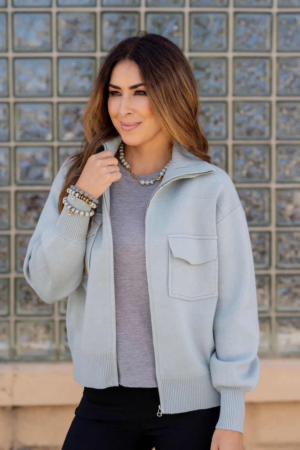 Dual Pocket Sweater Jacket