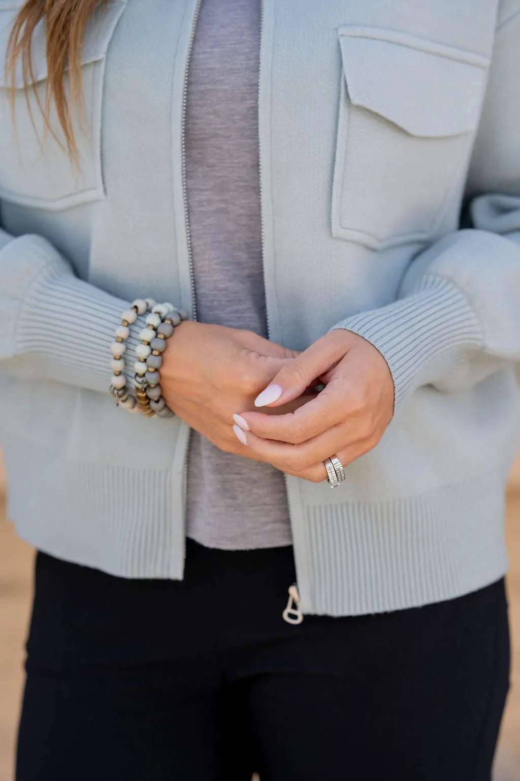 Dual Pocket Sweater Jacket