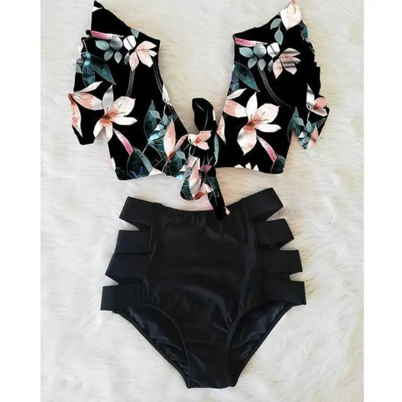 Floral Print High Waist Bikini 2-Piece Set
