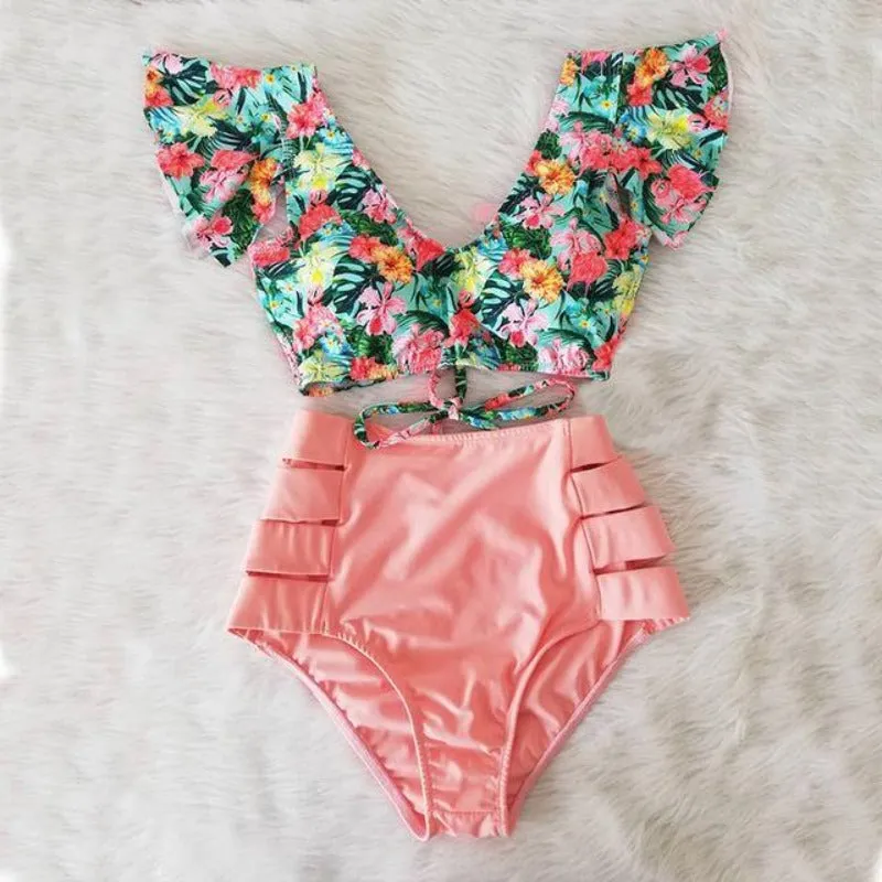 Floral Print High Waist Bikini 2-Piece Set