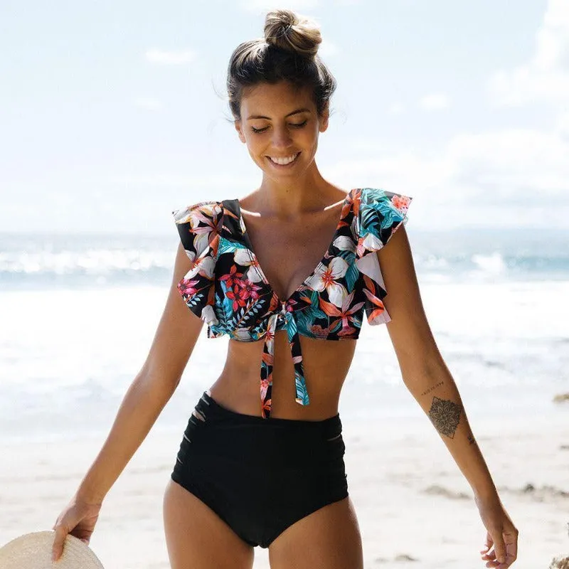 Floral Print High Waist Bikini 2-Piece Set