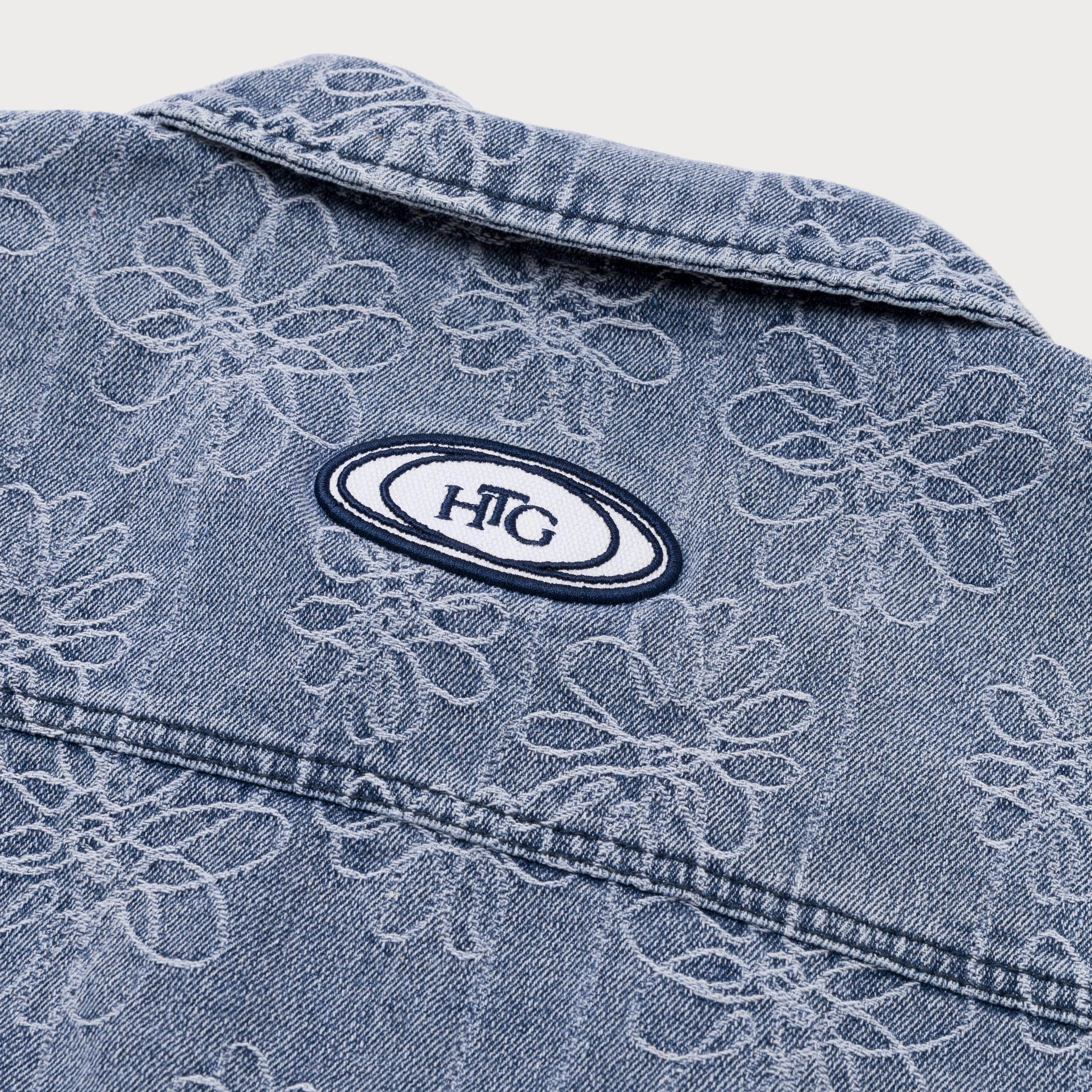 Flower Jacquard Jacket - Light Indigo