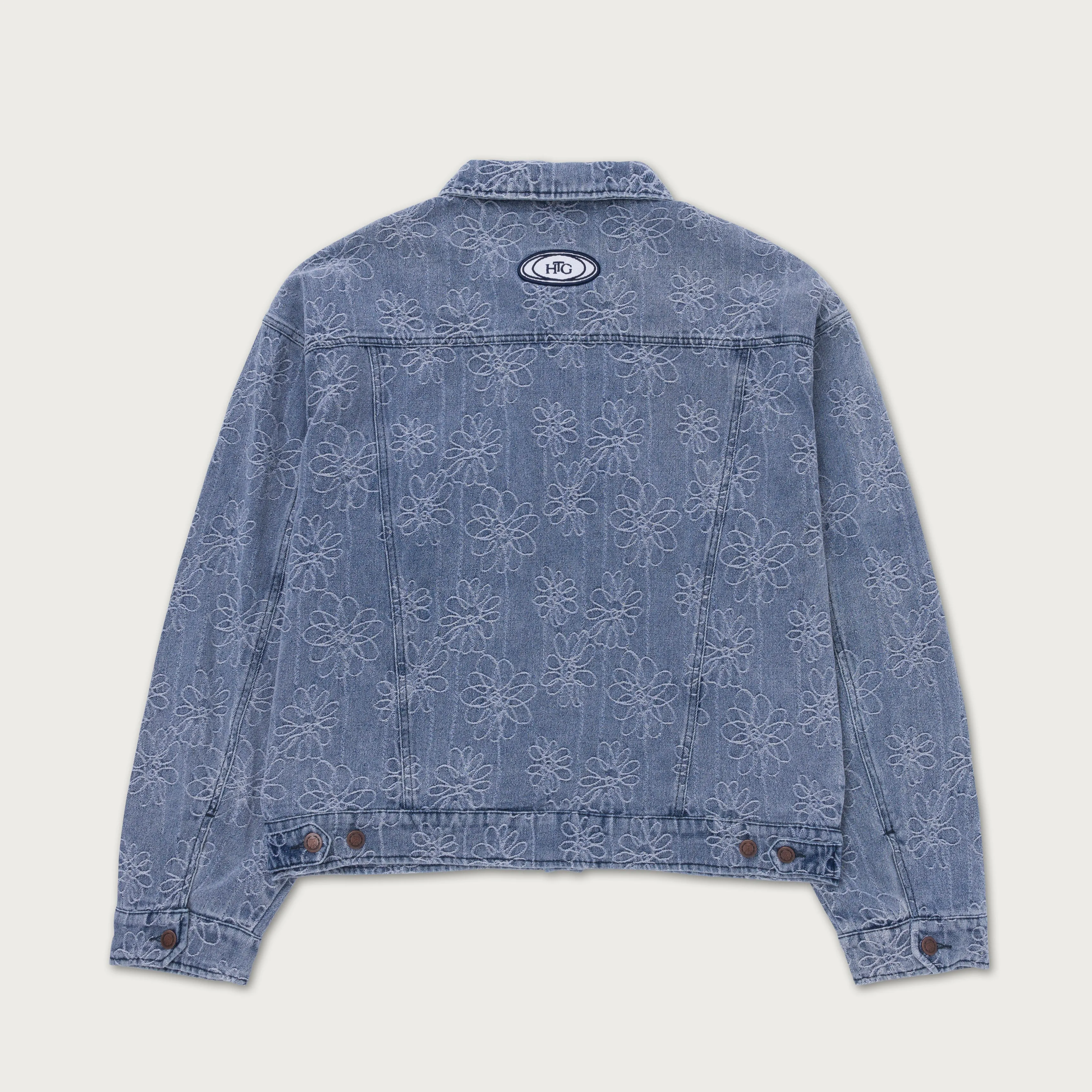 Flower Jacquard Jacket - Light Indigo