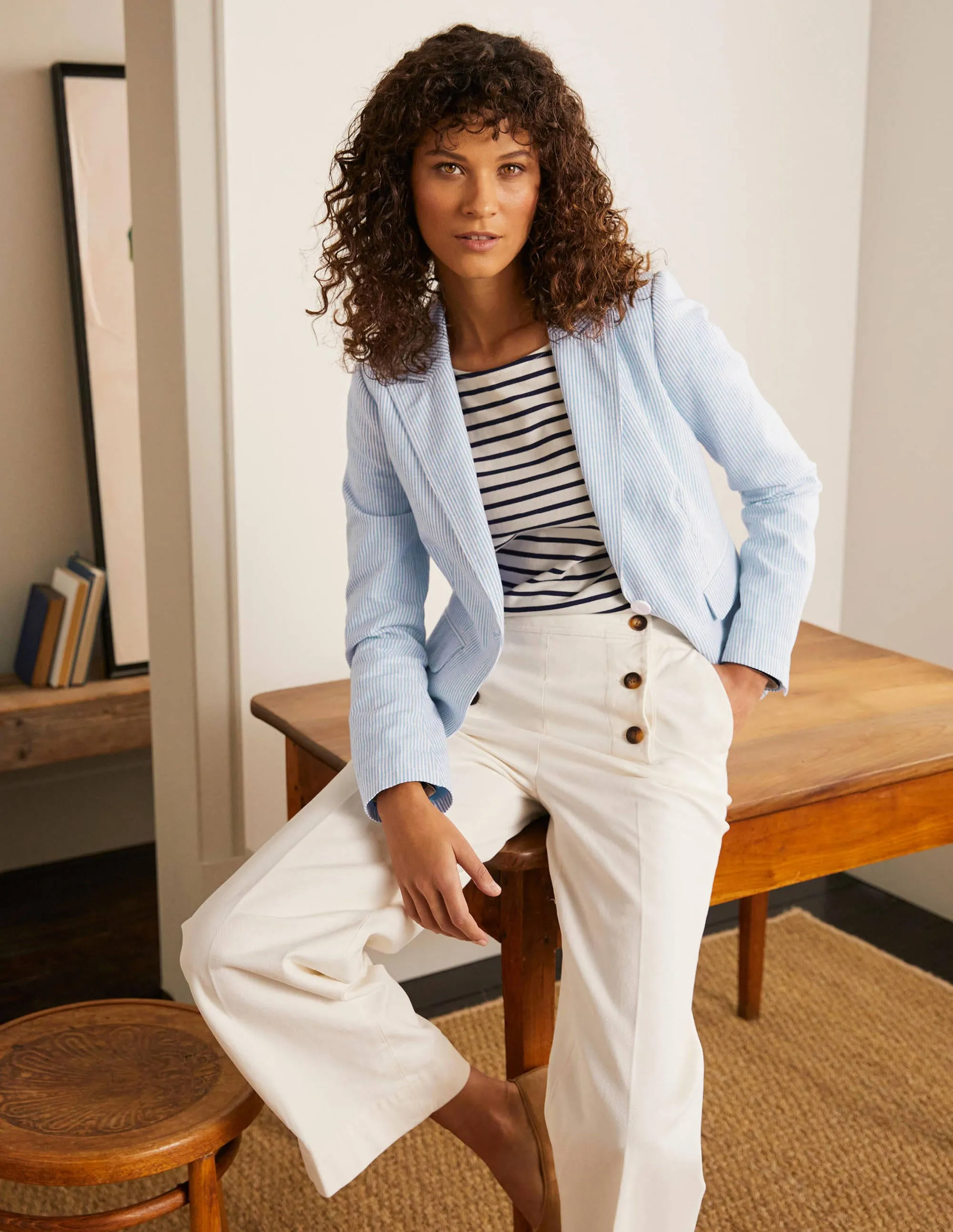 Framlingham Blazer-Cabin and Ivory Stripe