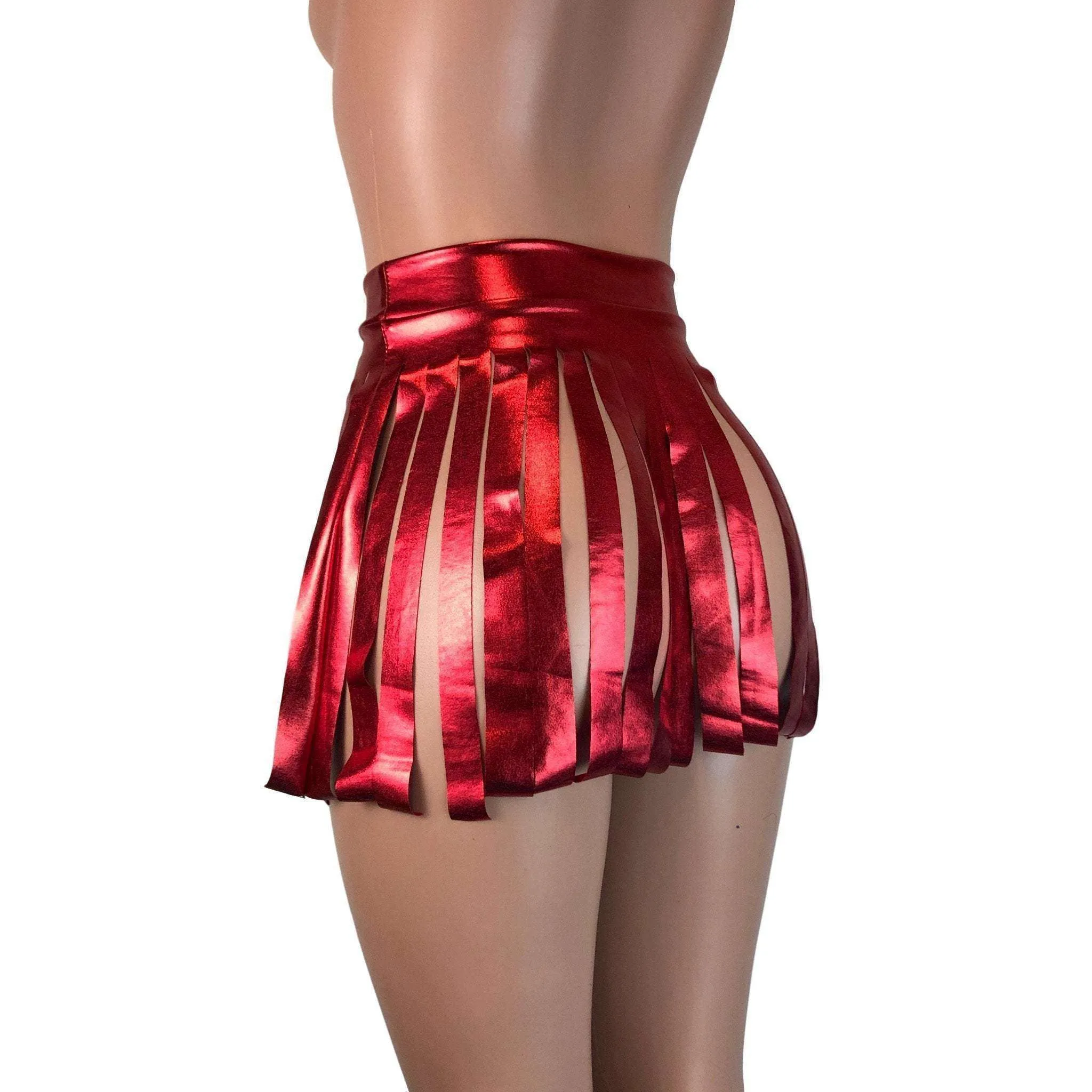 Fringe Skirt - Red Metallic