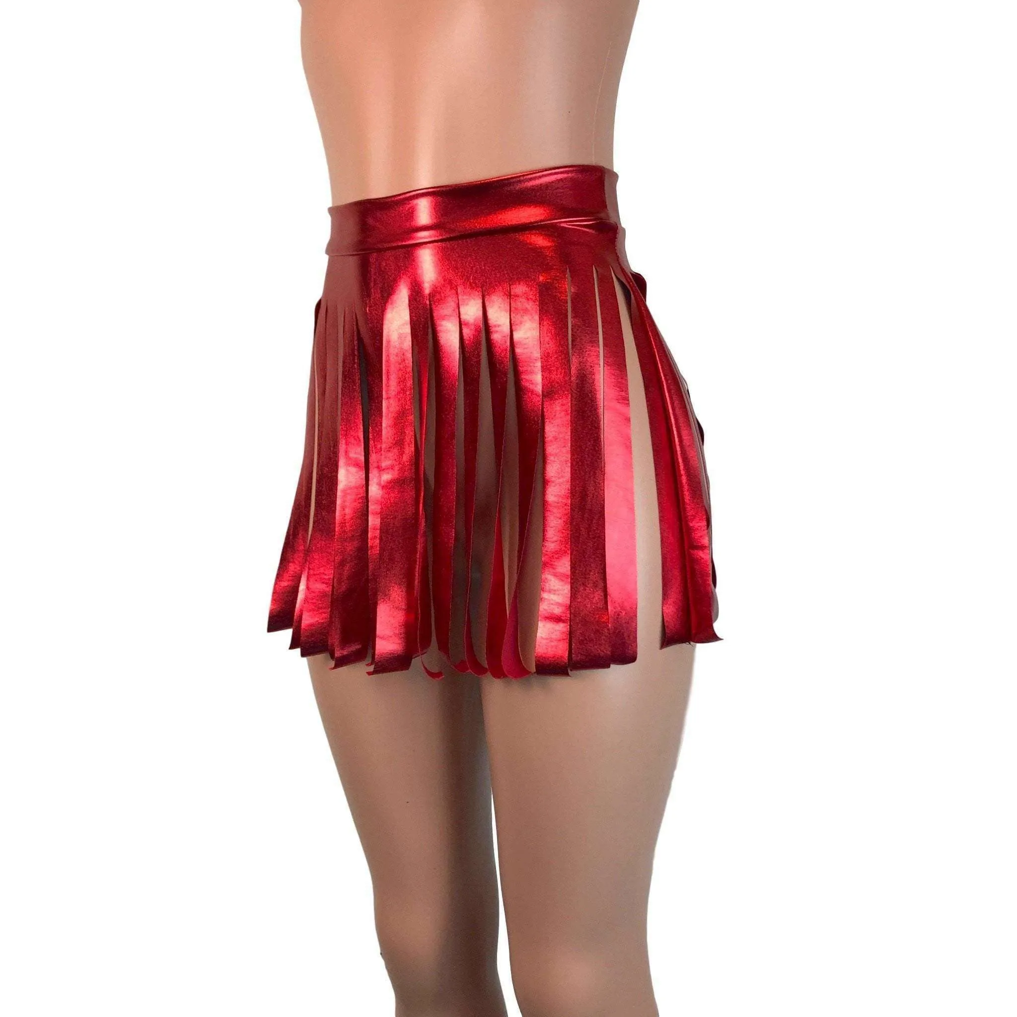 Fringe Skirt - Red Metallic