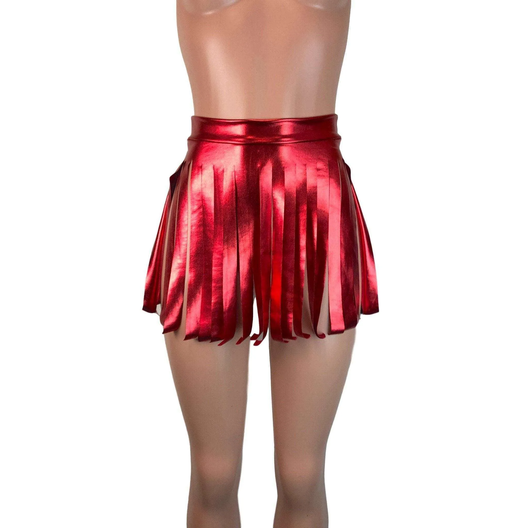 Fringe Skirt - Red Metallic