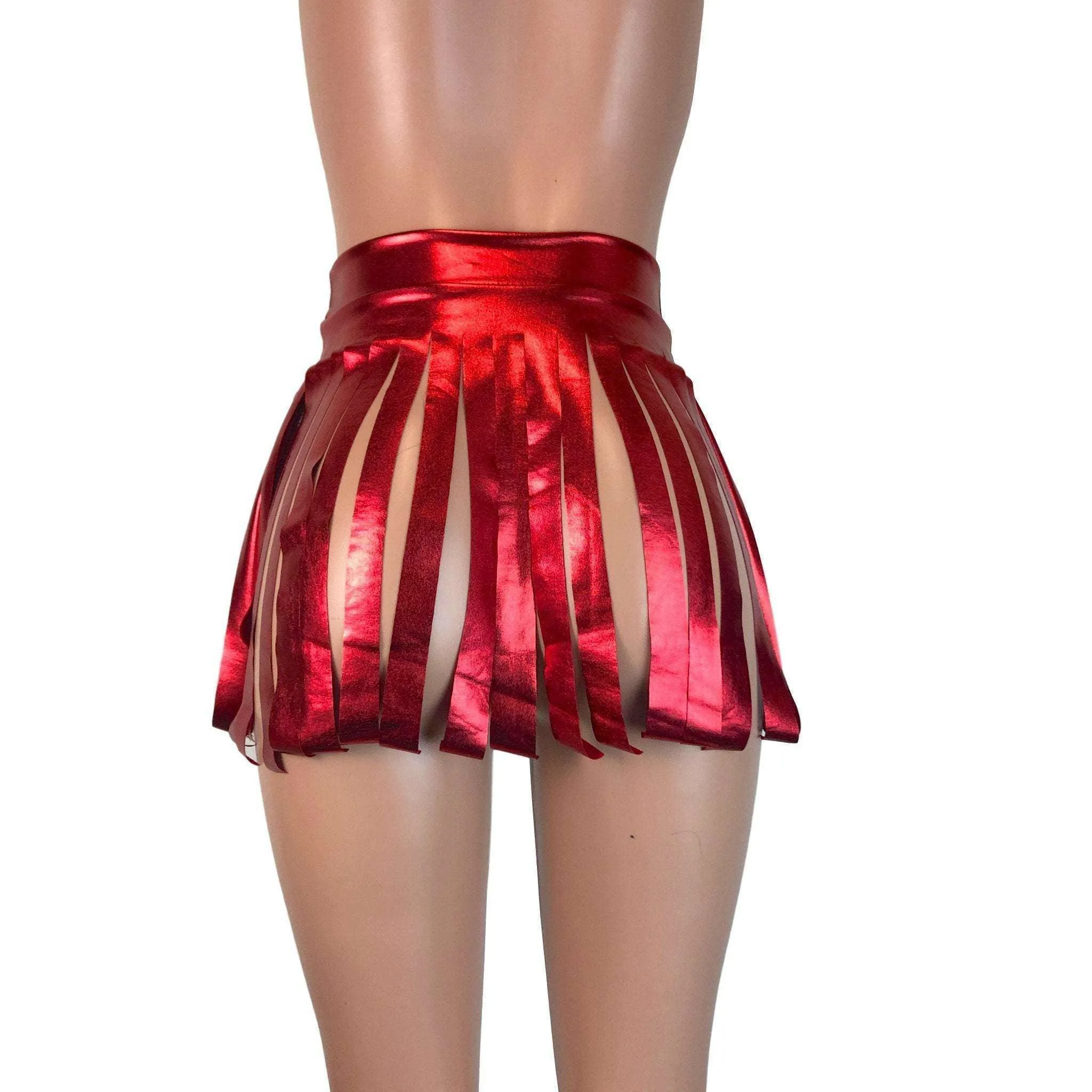 Fringe Skirt - Red Metallic