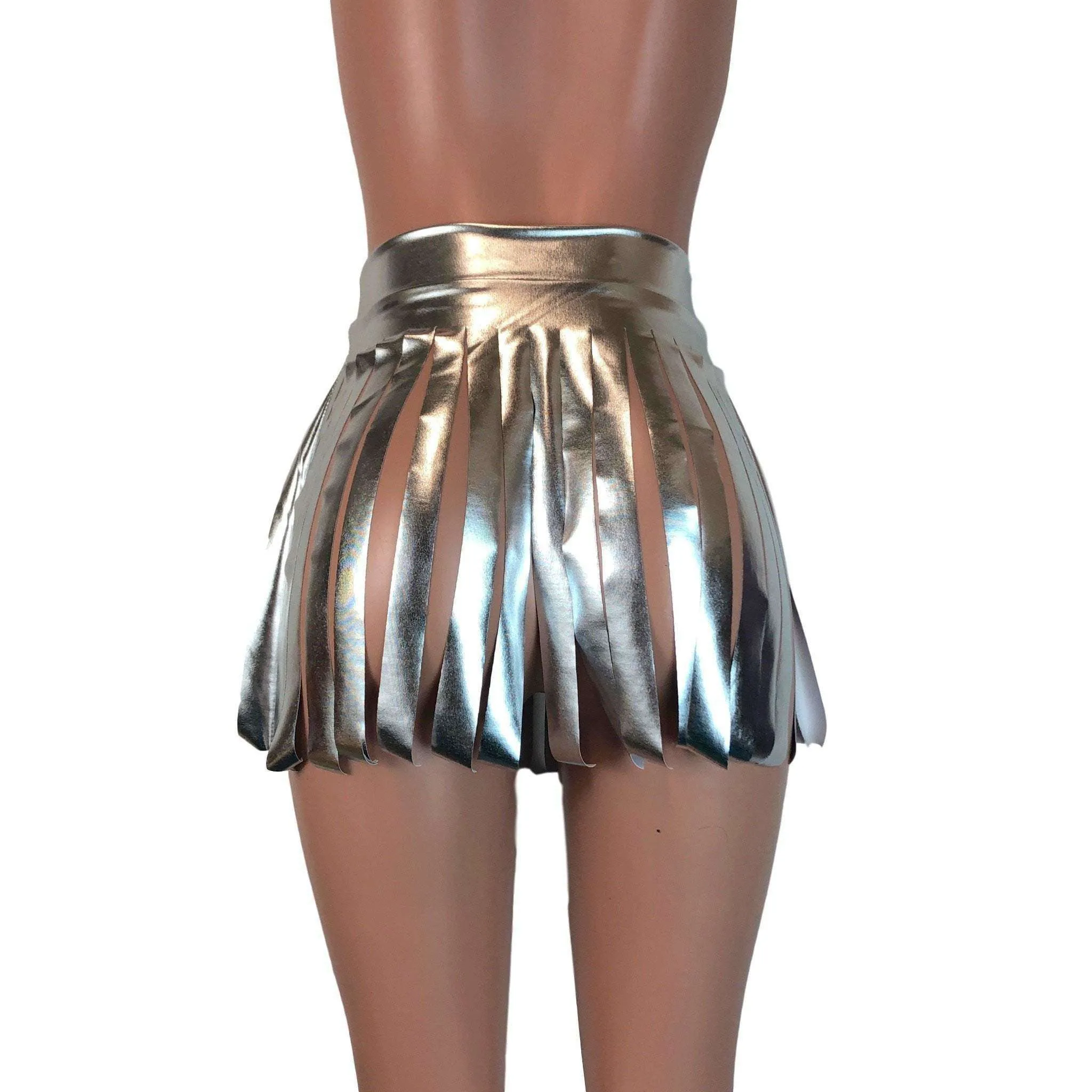 Fringe Skirt - Silver Metallic