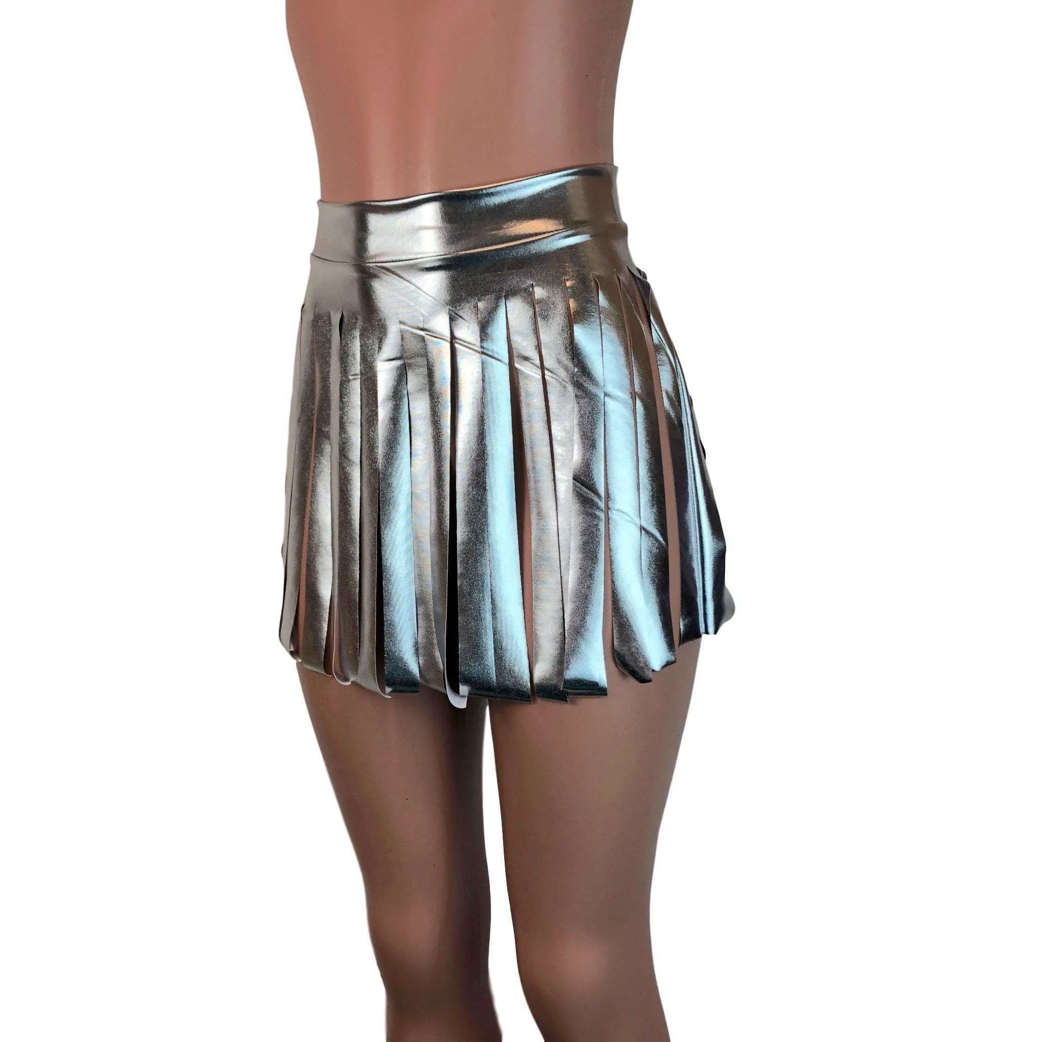Fringe Skirt - Silver Metallic