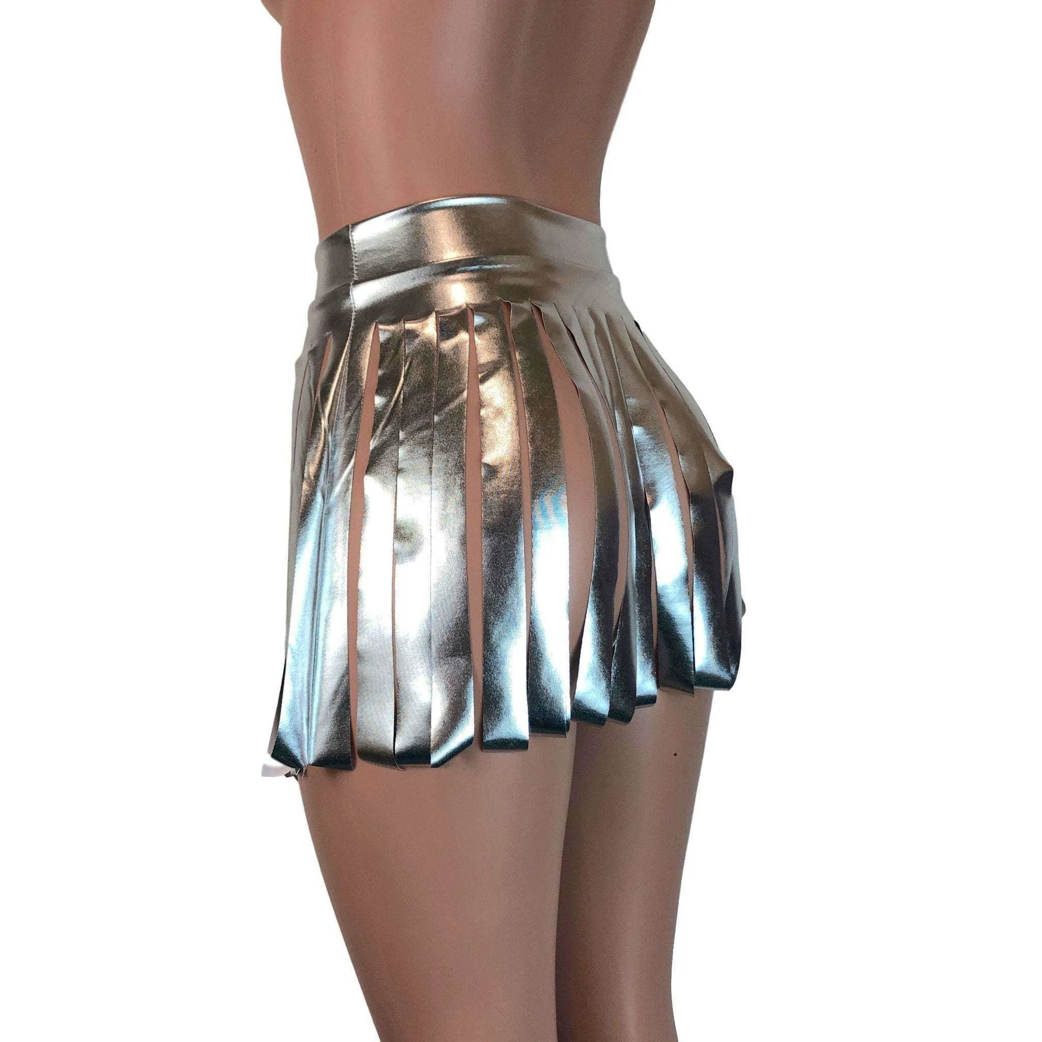 Fringe Skirt - Silver Metallic