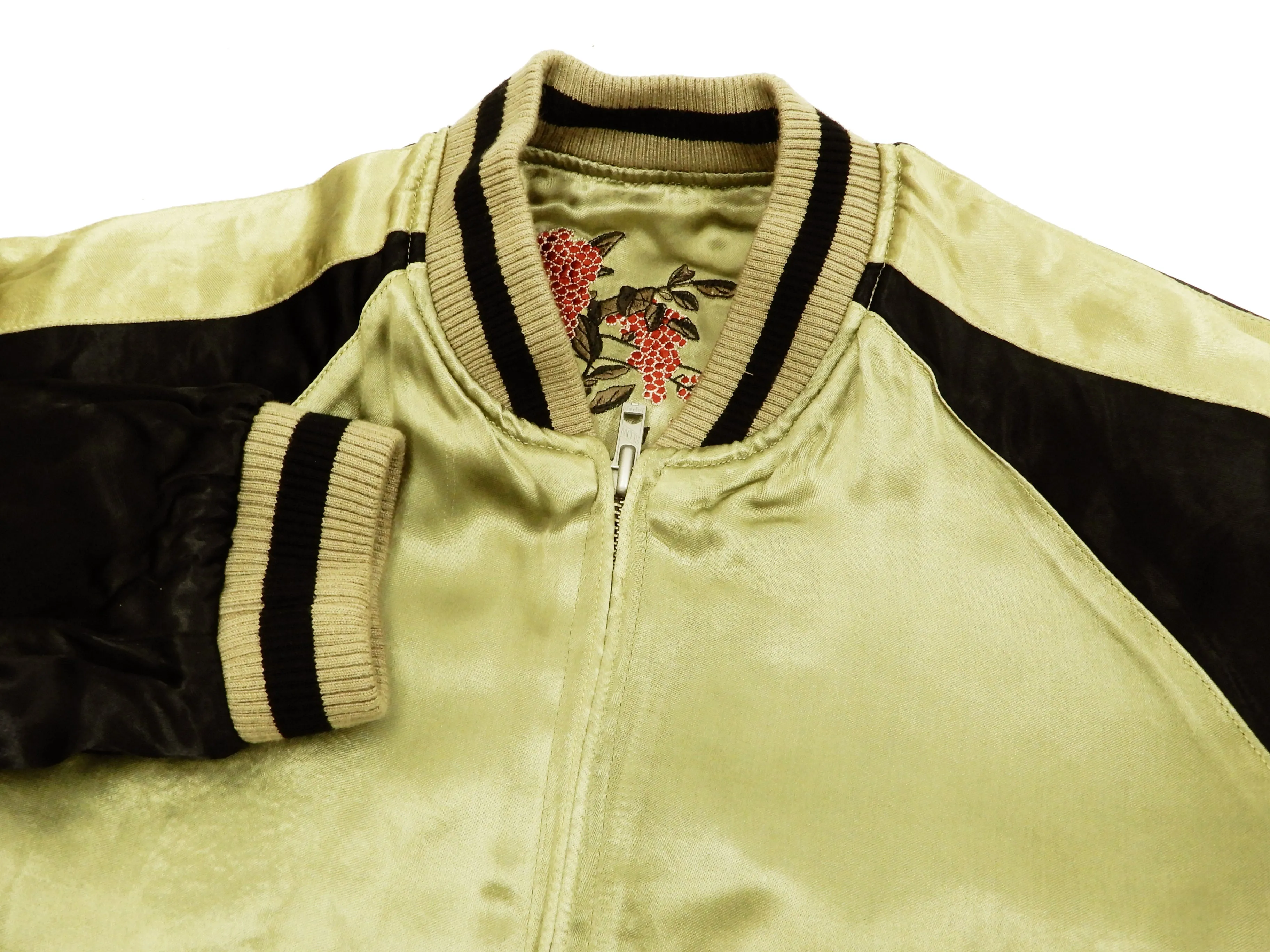 Hanatabi Gakudan Men's Japanese Souvenir Jacket Japanese Rooster Art Sukajan Script SSJ-031
