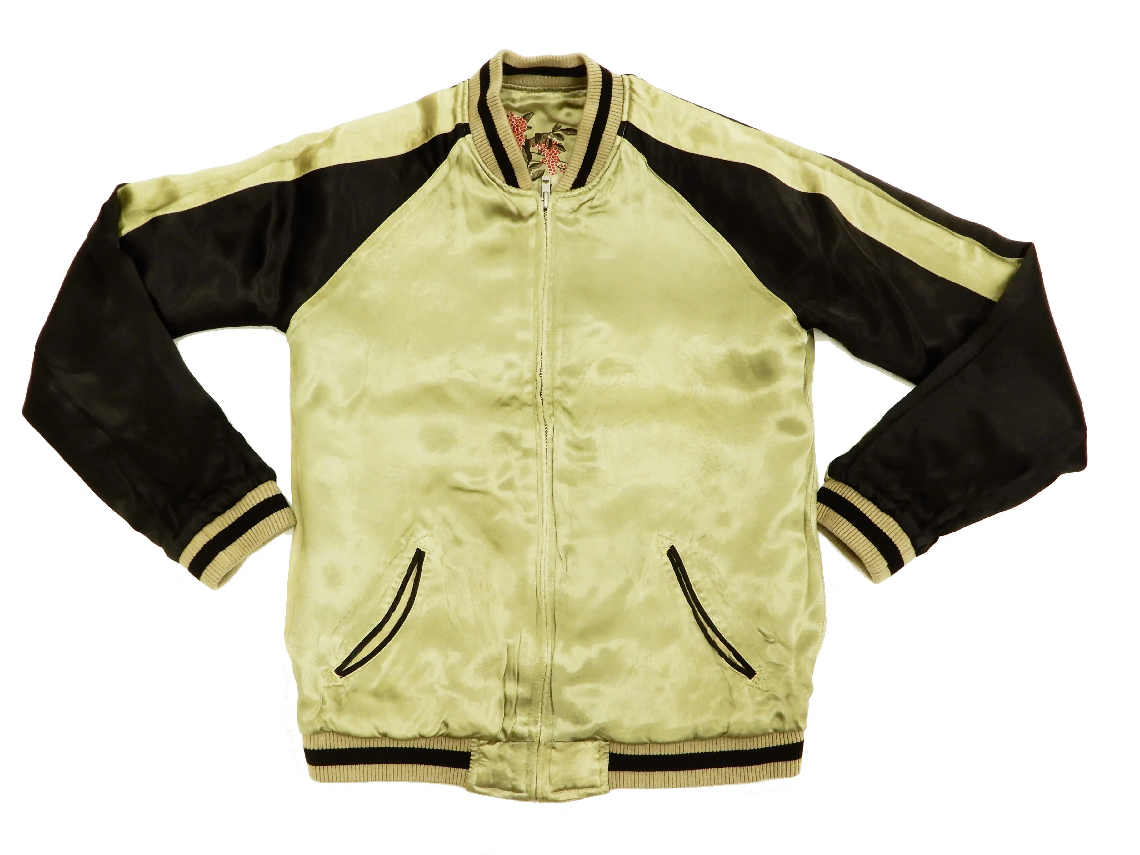 Hanatabi Gakudan Men's Japanese Souvenir Jacket Japanese Rooster Art Sukajan Script SSJ-031