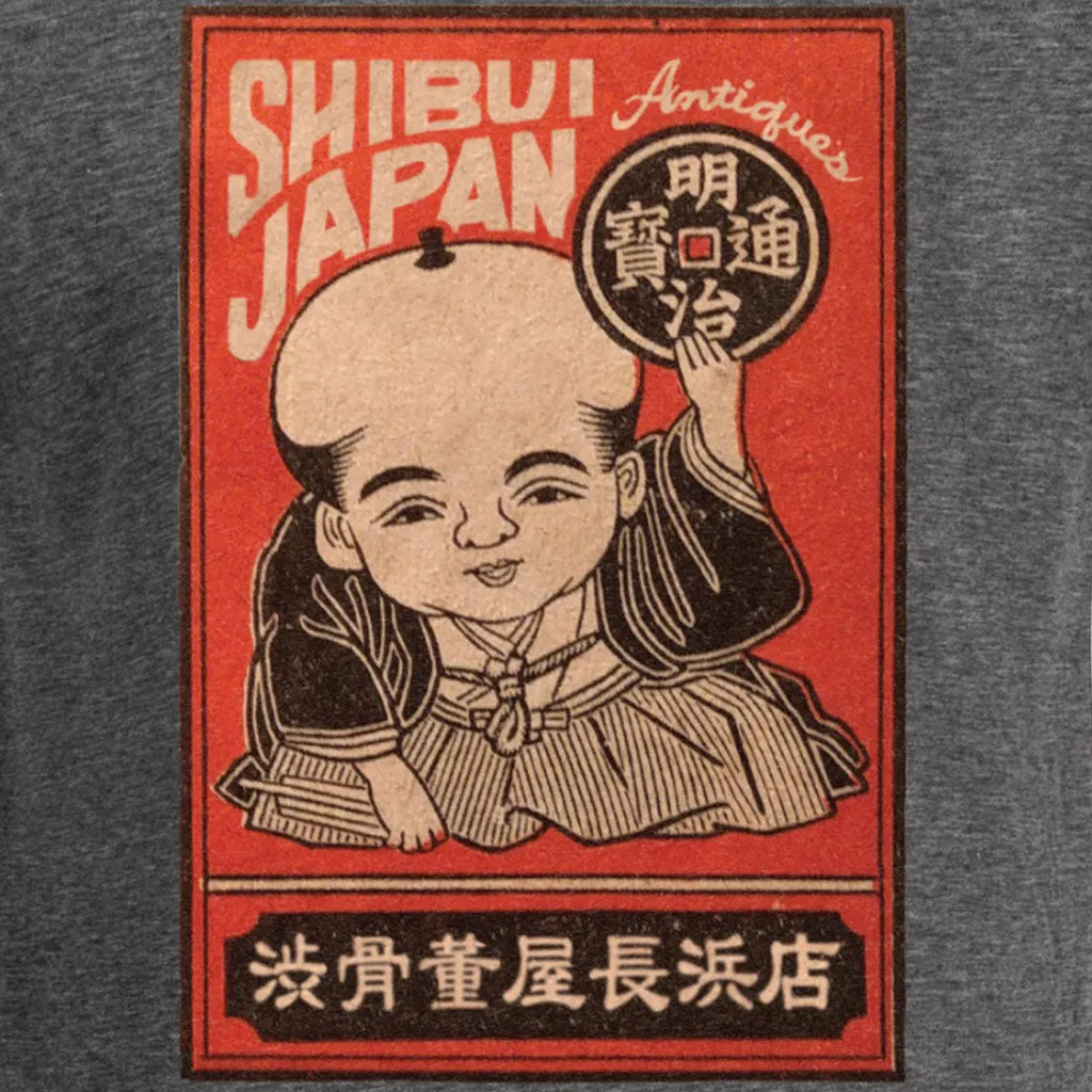 Heather Dark Gray "Fukusuke" Matchbox Cover T-Shirt