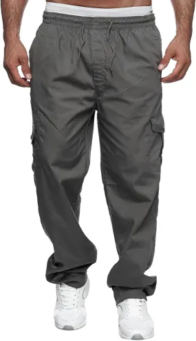 Hulpvktsgiq Mens Fashion Joggers Sports Pants - Cargo Pants Sweatpants Multi Pockets Trousers Mens Loose Fit Long Pants
