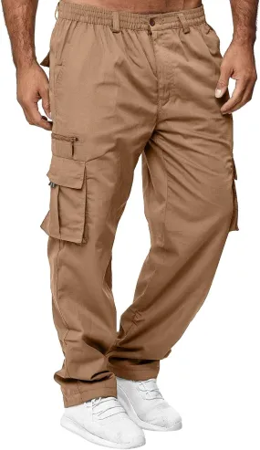 Hulpvktsgiq Mens Fashion Joggers Sports Pants - Cargo Pants Sweatpants Multi Pockets Trousers Mens Loose Fit Long Pants