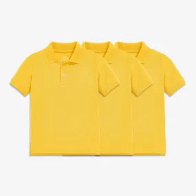 Kids short sleeve pique polo 3-pack seasonal