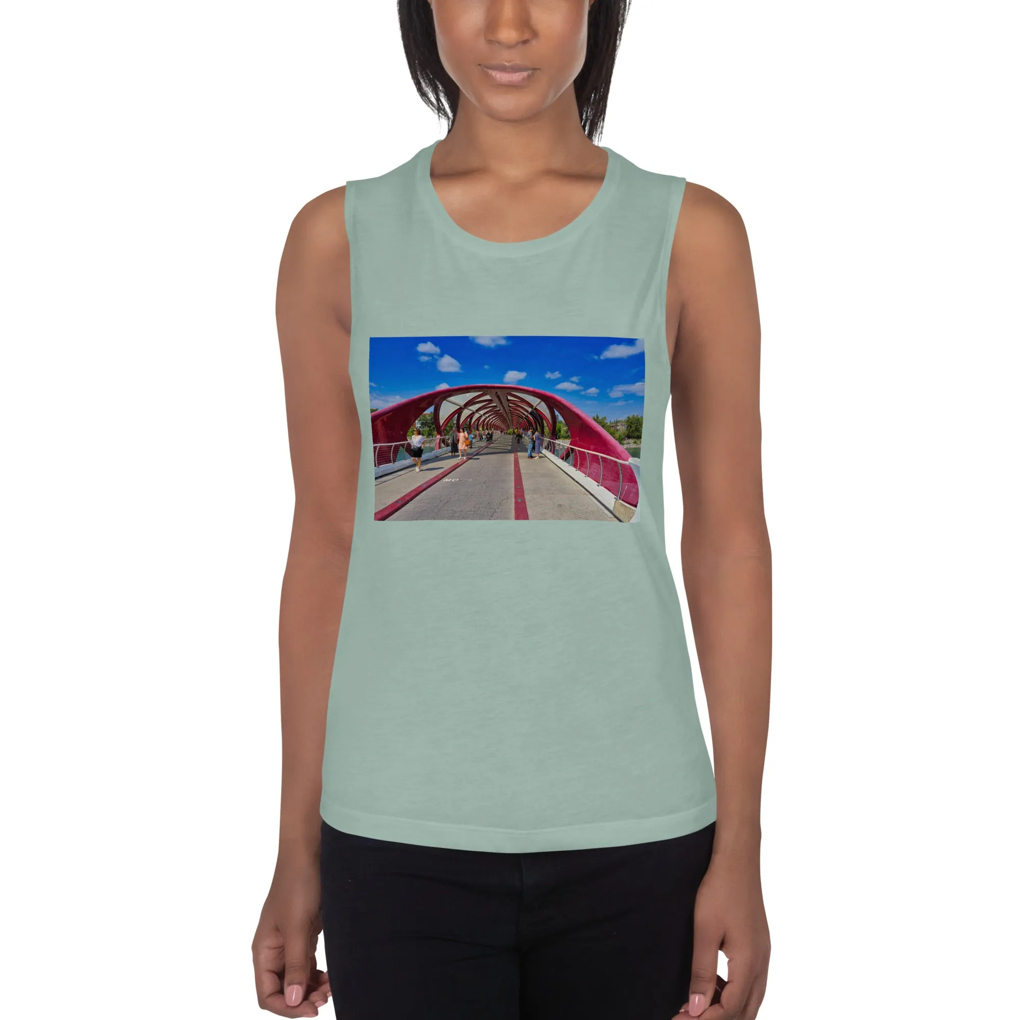 Ladies’ Muscle Tank - Calgary Peace Bridge