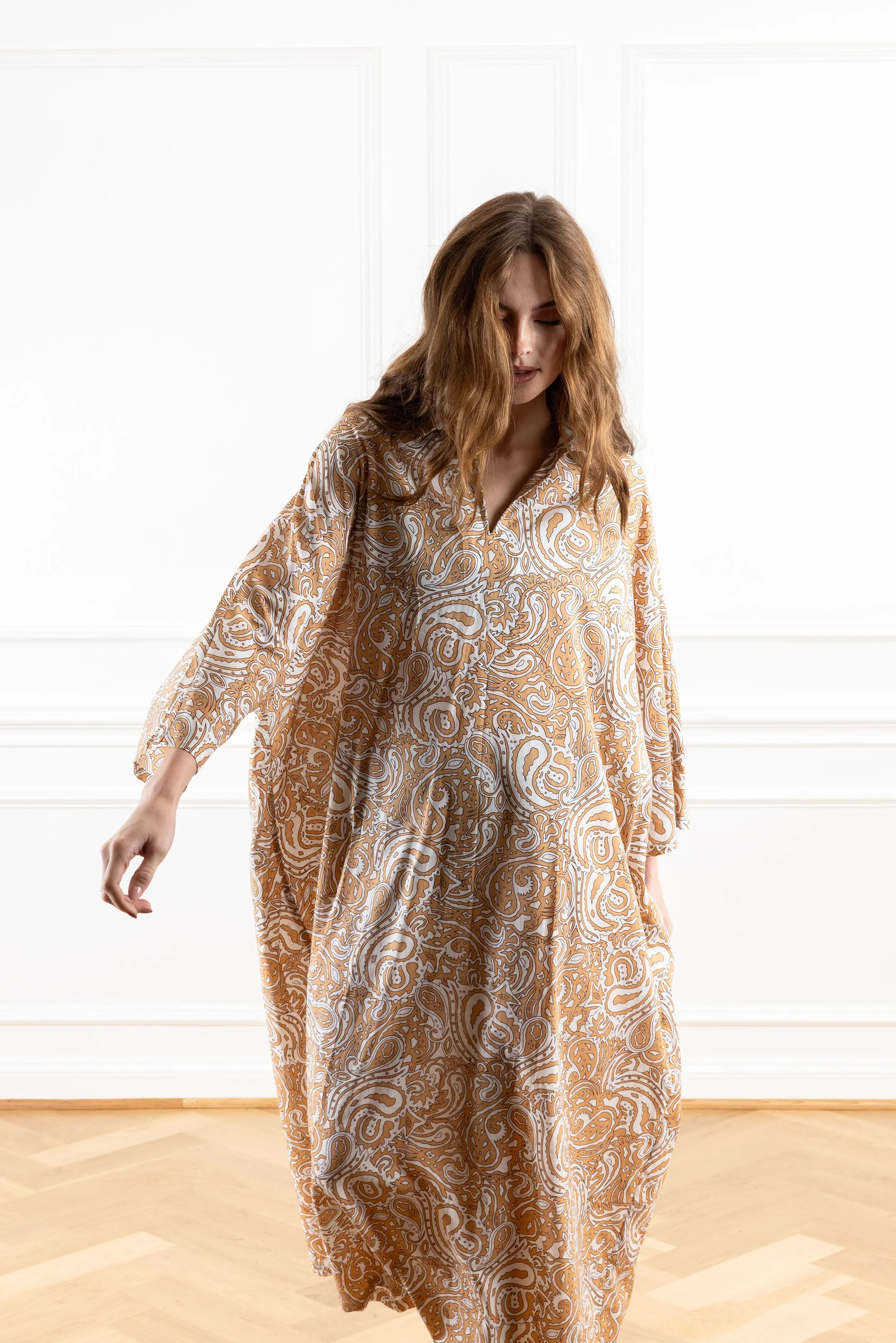Latte Paisley Everyday Dress