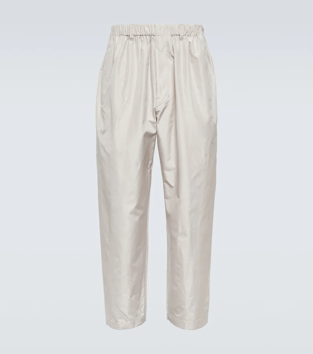 Lemaire silk straight trousers, beige