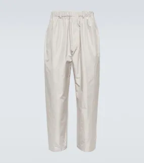 Lemaire silk straight trousers, beige