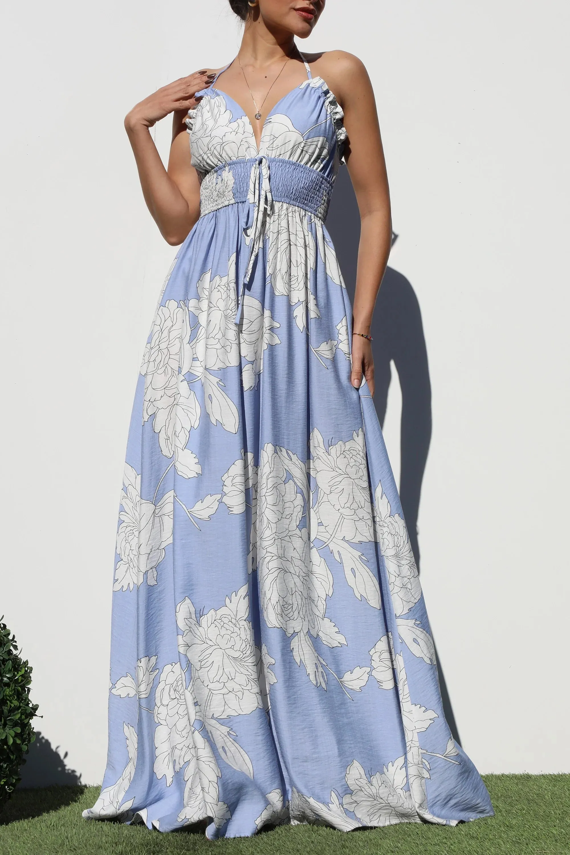 Lilies Floral Maxi Dress