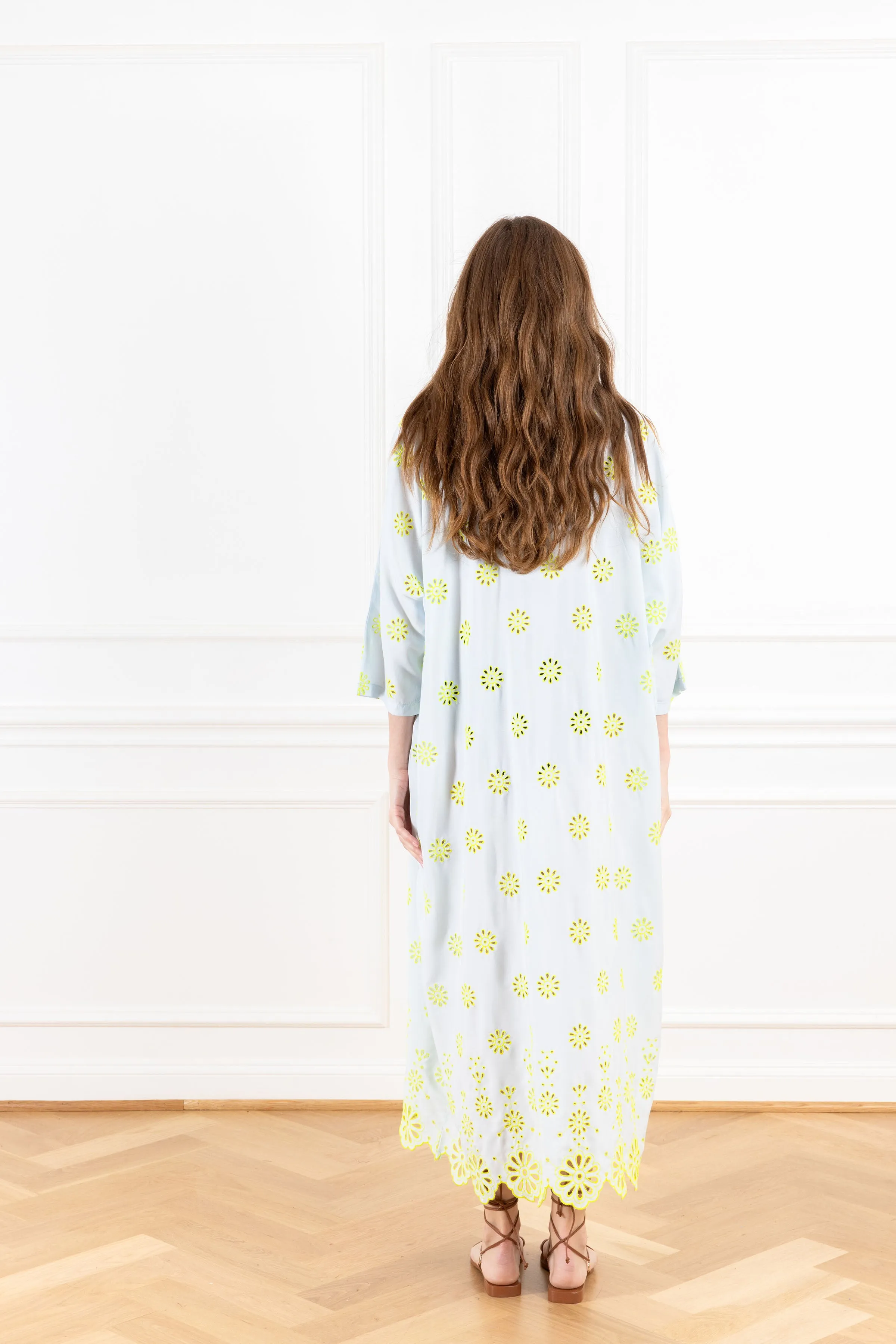 Lime   Blue Eyelet Everyday Dress