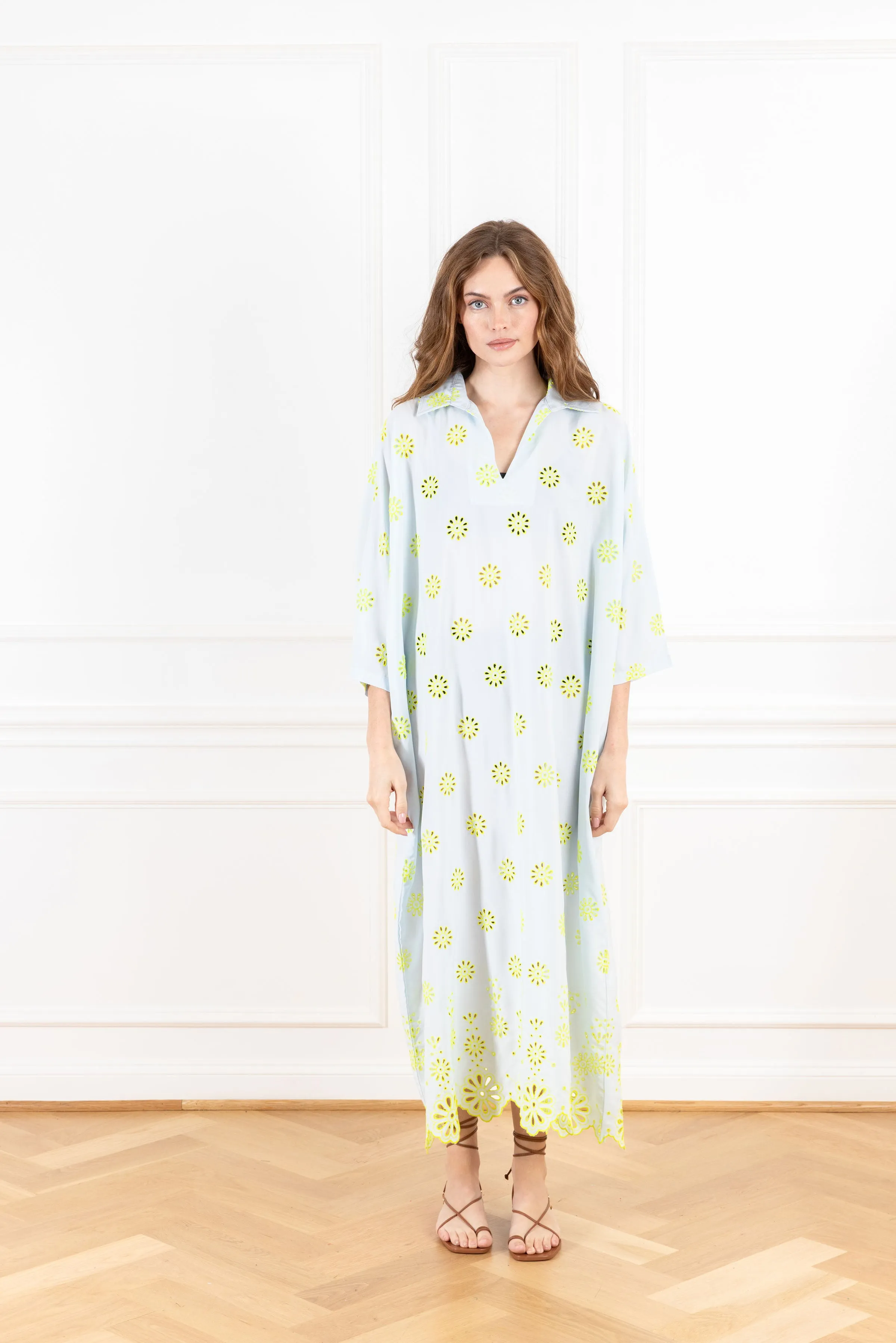 Lime   Blue Eyelet Everyday Dress