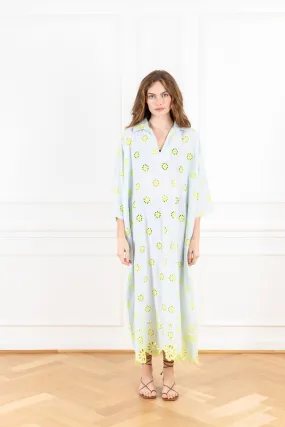 Lime   Blue Eyelet Everyday Dress