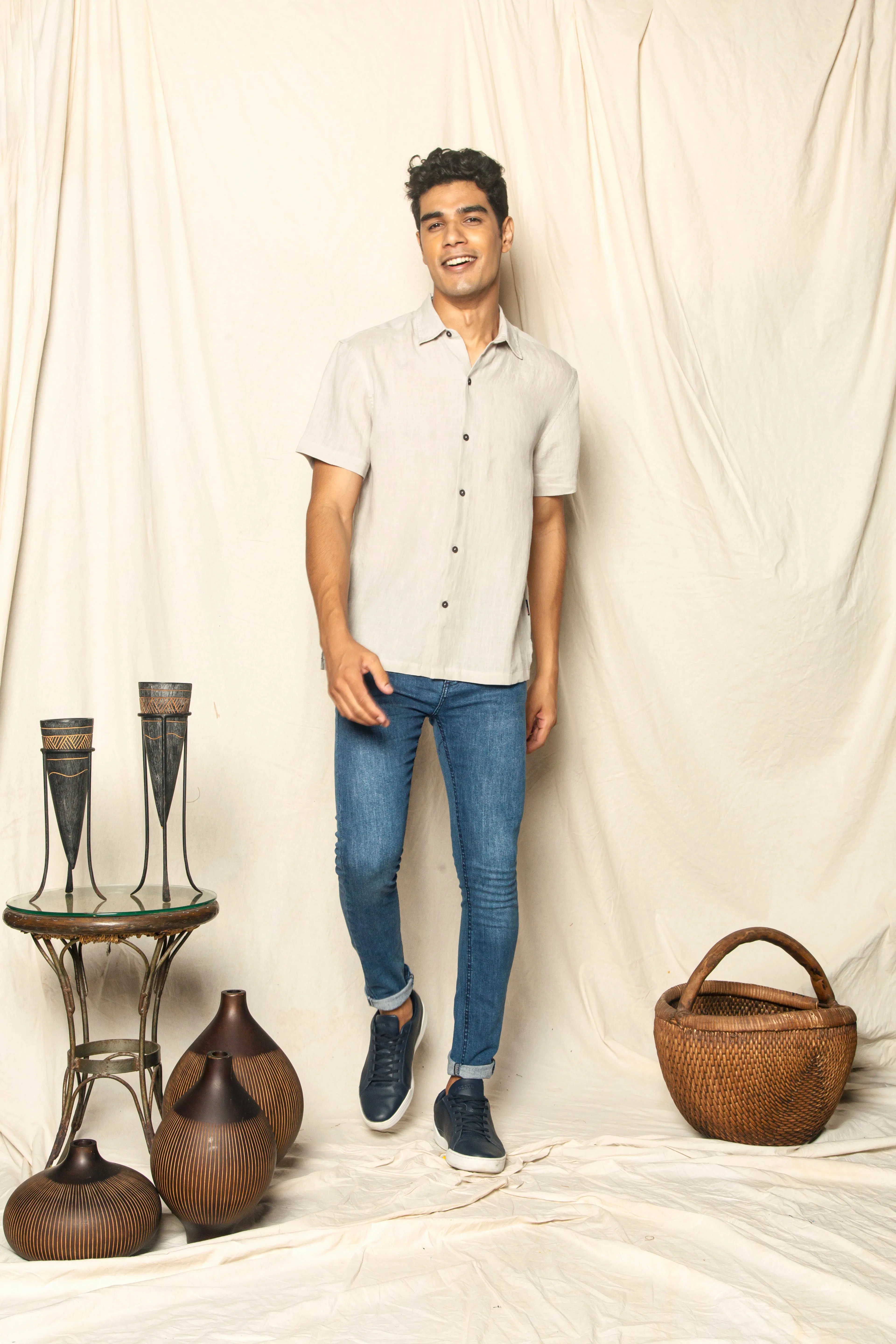 Linen Plain - Agate Gray