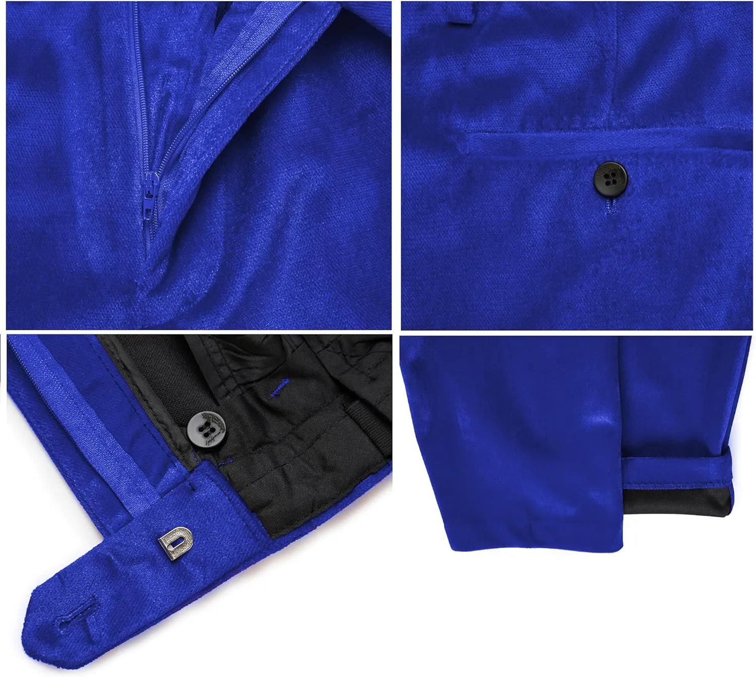 MAGE MALE Men's 2 Piece Velvet Suit One Button Tuxedo Slim Fit Luxurious Blazer Party Dinner Jacket & Pants