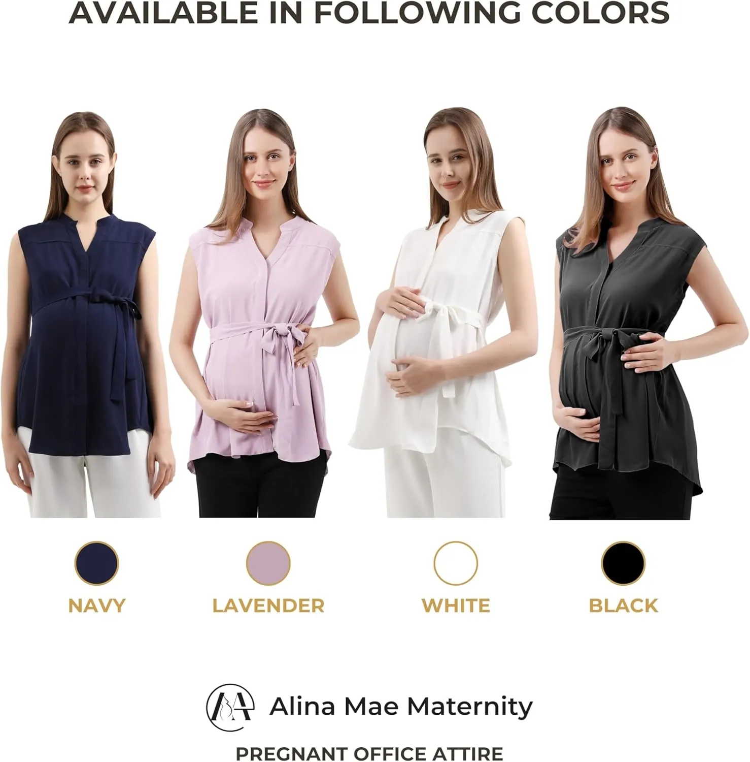 Maternity Blouse for Work Pregnancy Top Short Sleeve Shirt Formal Women Chiffon