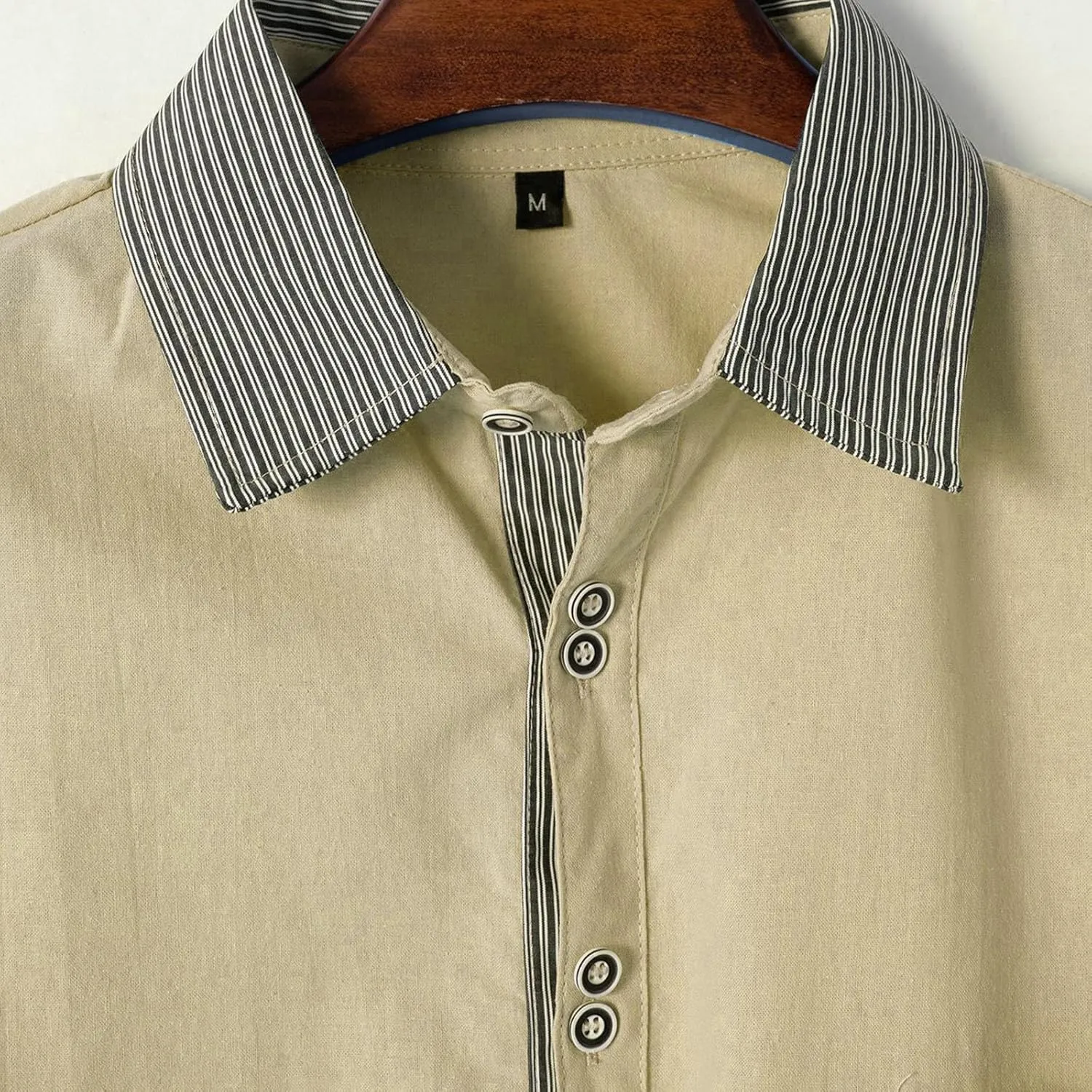 Men Linen Shirt Striped Button Down Shirts Casual Summer Vacation Tee 2025 Cotton Beach Fashion Short Sleeve Tops